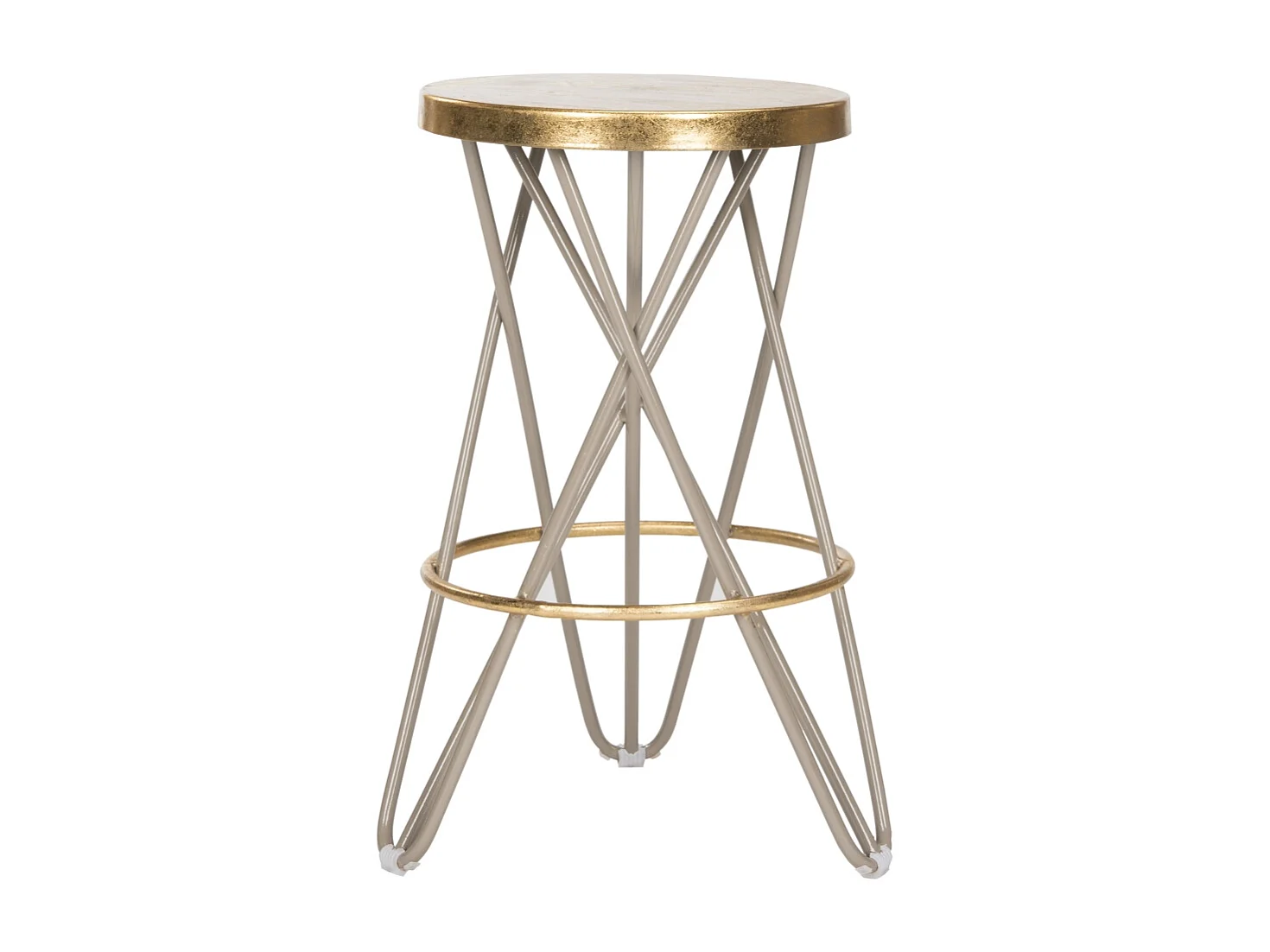Tabouret de bar & de comptoir Beige et or 43 X 43 X 60.96 cm - Alvira