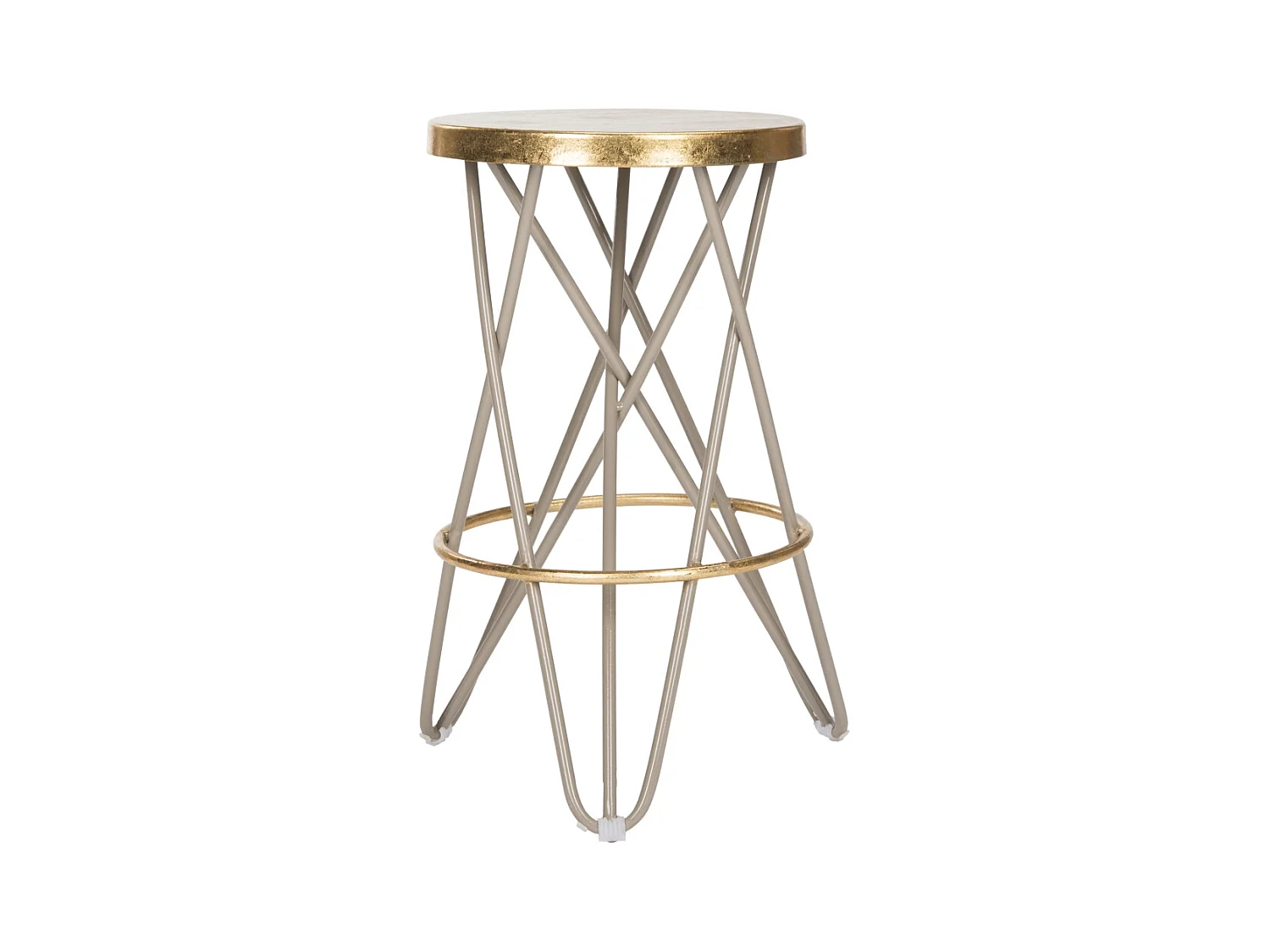 Tabouret de bar & de comptoir Beige et or 43 X 43 X 60.96 cm - Alvira