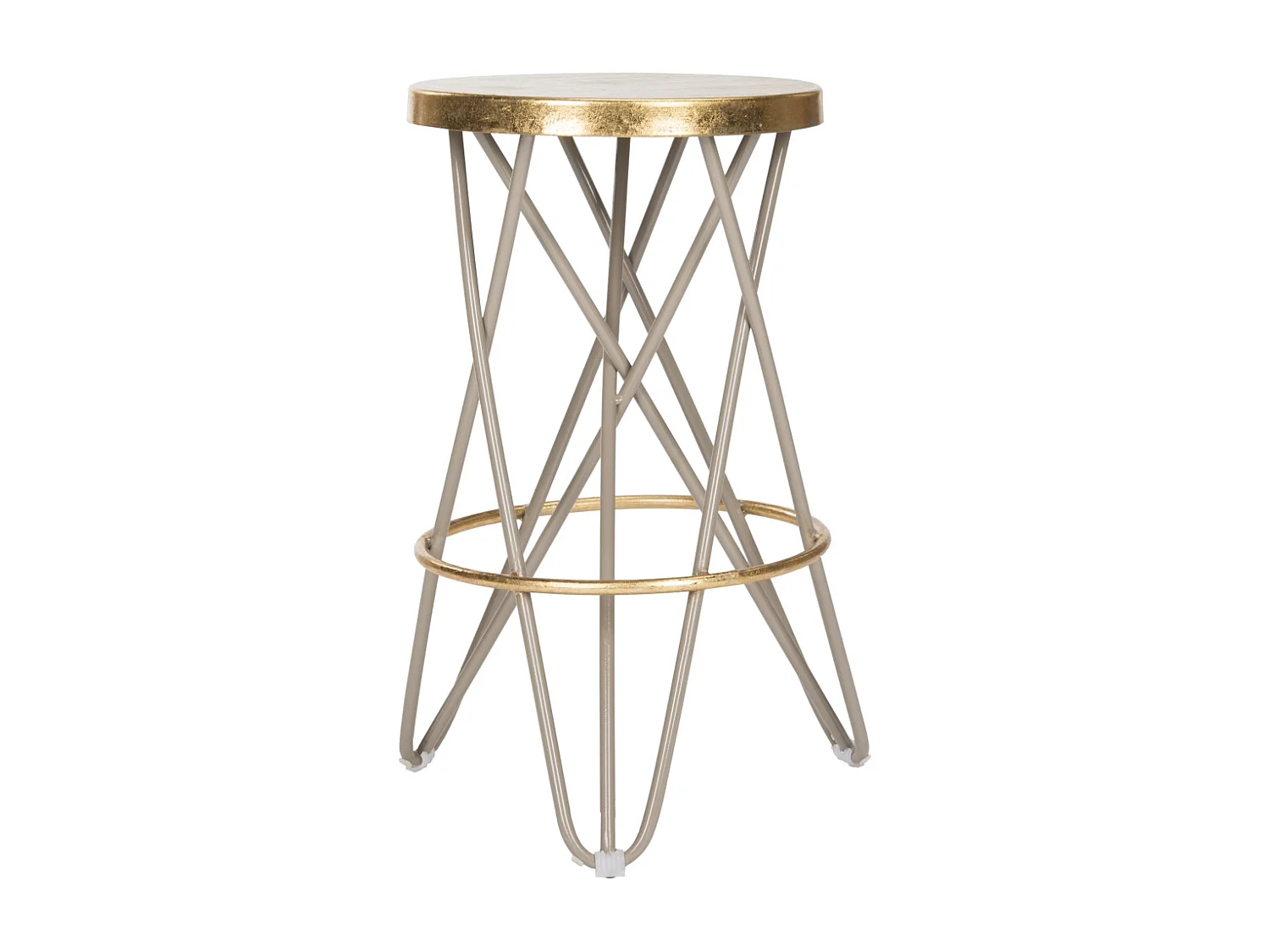 Tabouret de bar & de comptoir Beige et or 43 X 43 X 60.96 cm - Alvira