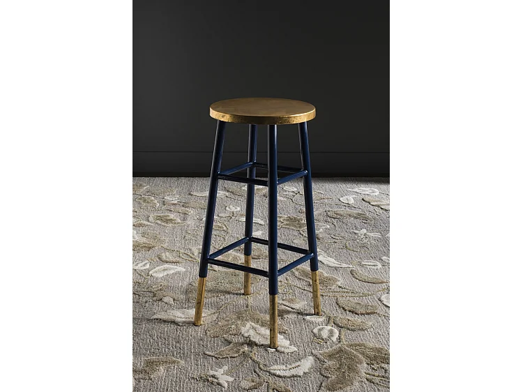 Tabouret de bar & de comptoir Marine et or 34 X 34 X 76.2 cm - Clotilde