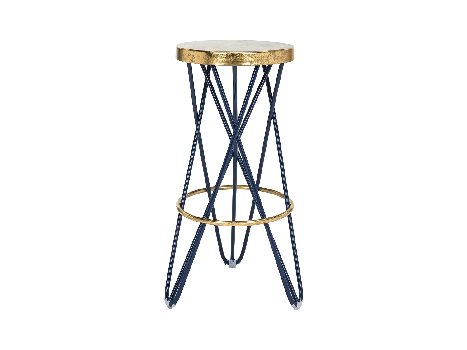 Tabouret de bar & de comptoir Marine et or 46 X 46 X 76.2 cm - Melina