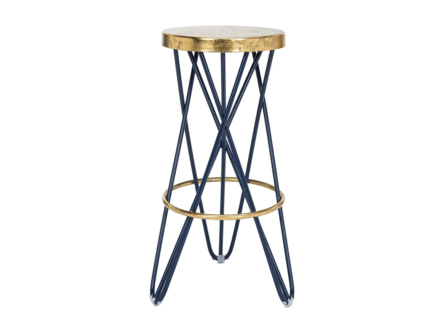 Tabouret de bar & de comptoir Marine et or 46 X 46 X 76.2 cm - Melina