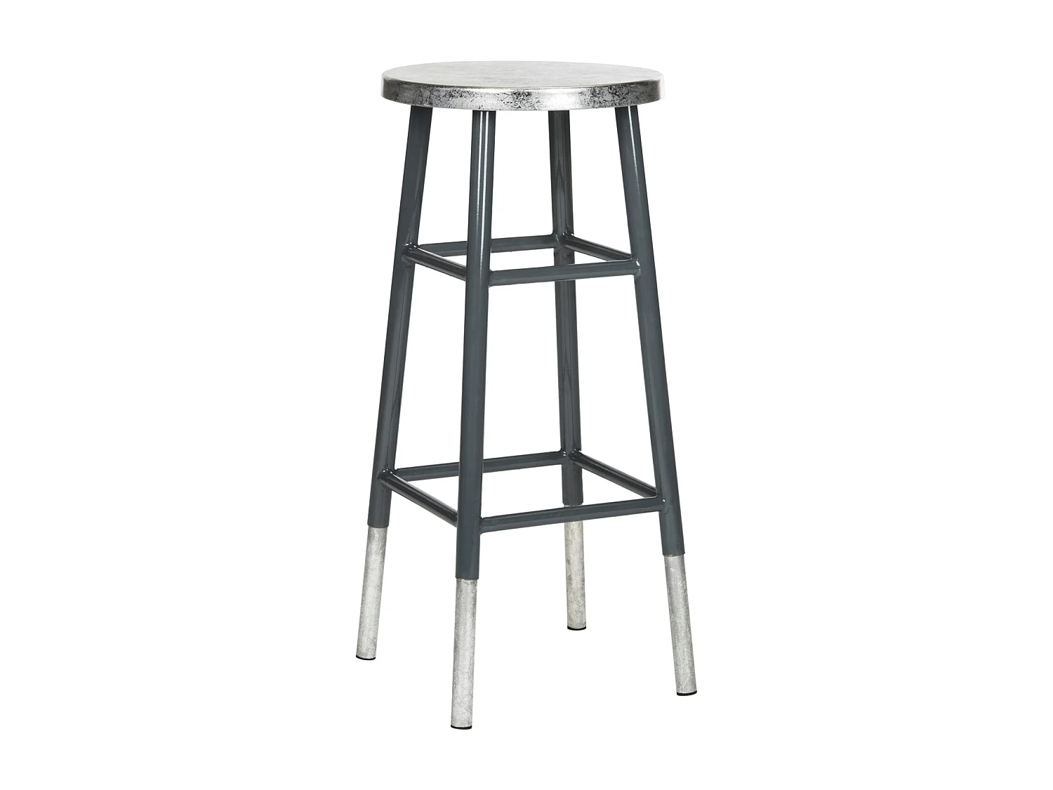 Tabouret de bar & de comptoir Gris et argent 34 X 34 X 76.2 cm - Lilia