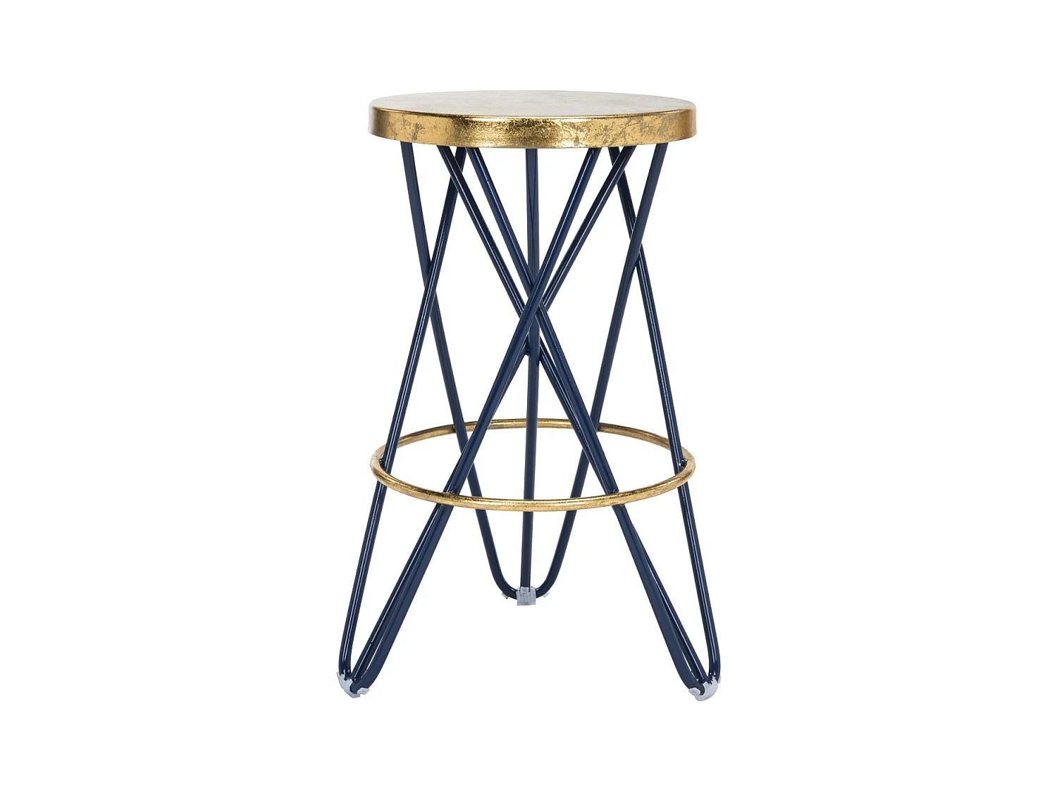 Tabouret de bar & de comptoir Bleu marine et or 43 X 43 X 60.96 cm - Alvira