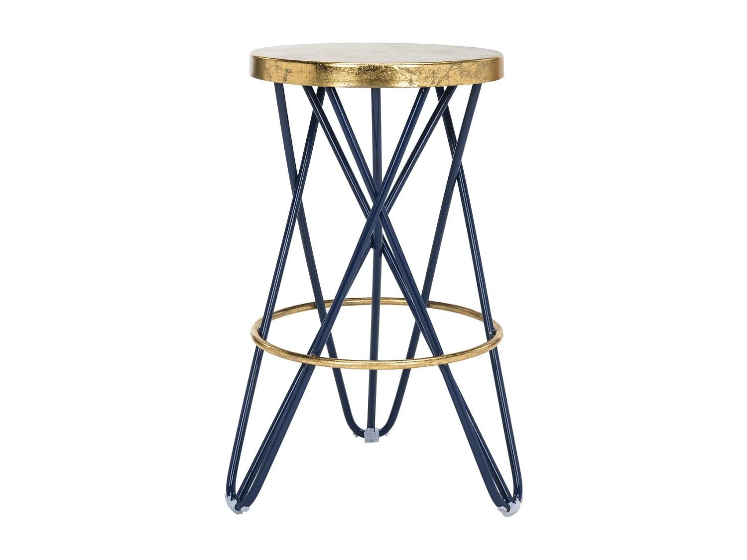 Tabouret de bar & de comptoir Bleu marine et or 43 X 43 X 60.96 cm - Alvira