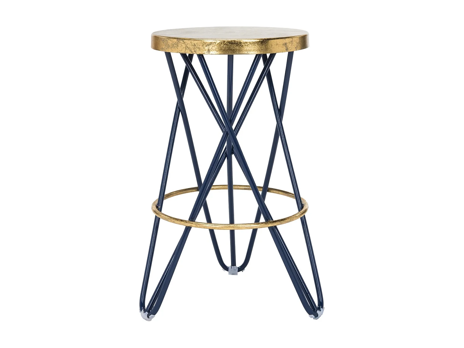Tabouret de bar & de comptoir Bleu marine et or 43 X 43 X 60.96 cm - Alvira