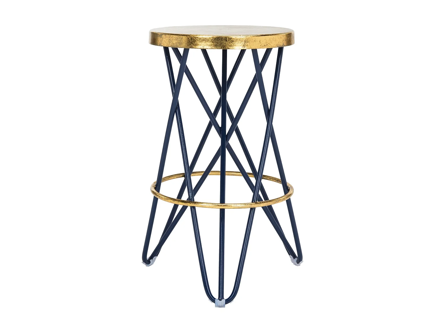 Tabouret de bar & de comptoir Bleu marine et or 43 X 43 X 60.96 cm - Alvira