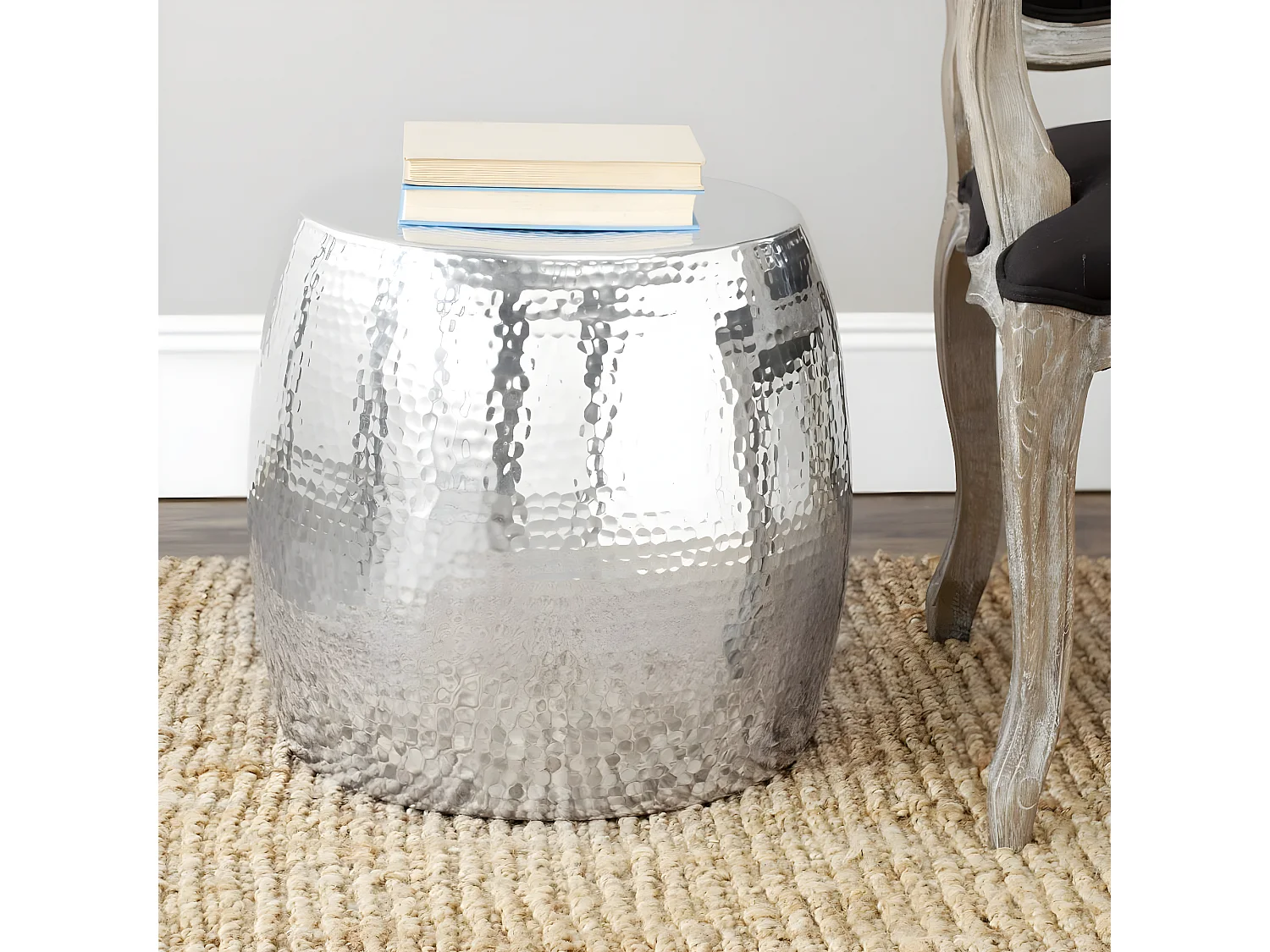 Tabouret Argent 39 X 39 X 40.13 cm - Ermina