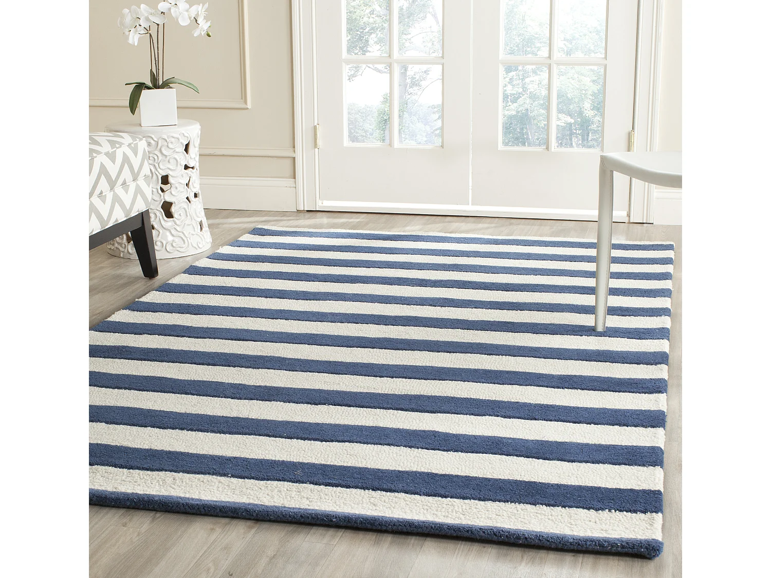 Tapis Bleu Marine/Neutre 183 X 274 cm - Amiyah