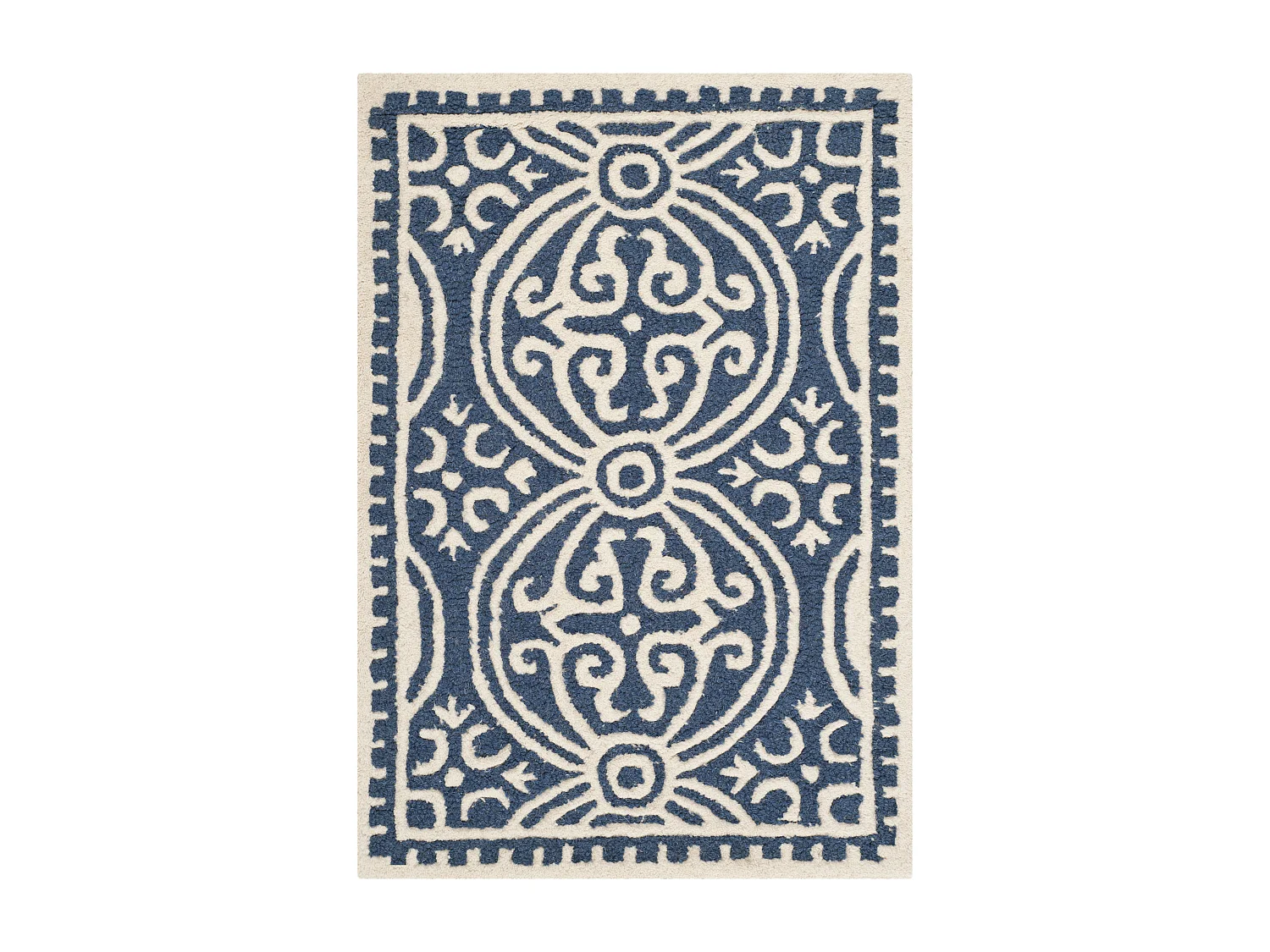Tapis Bleu Marine Bleu/Neutre 61 X 91 cm - Roby