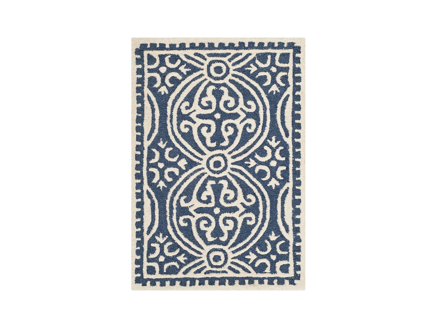 Tapis Bleu Marine Bleu/Neutre 61 X 91 cm - Roby