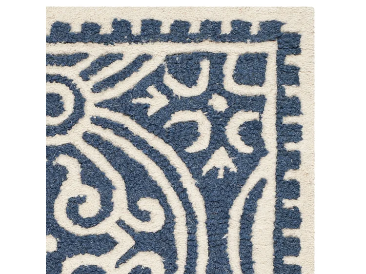 Tapis Bleu Marine Bleu/Neutre 61 X 91 cm - Roby