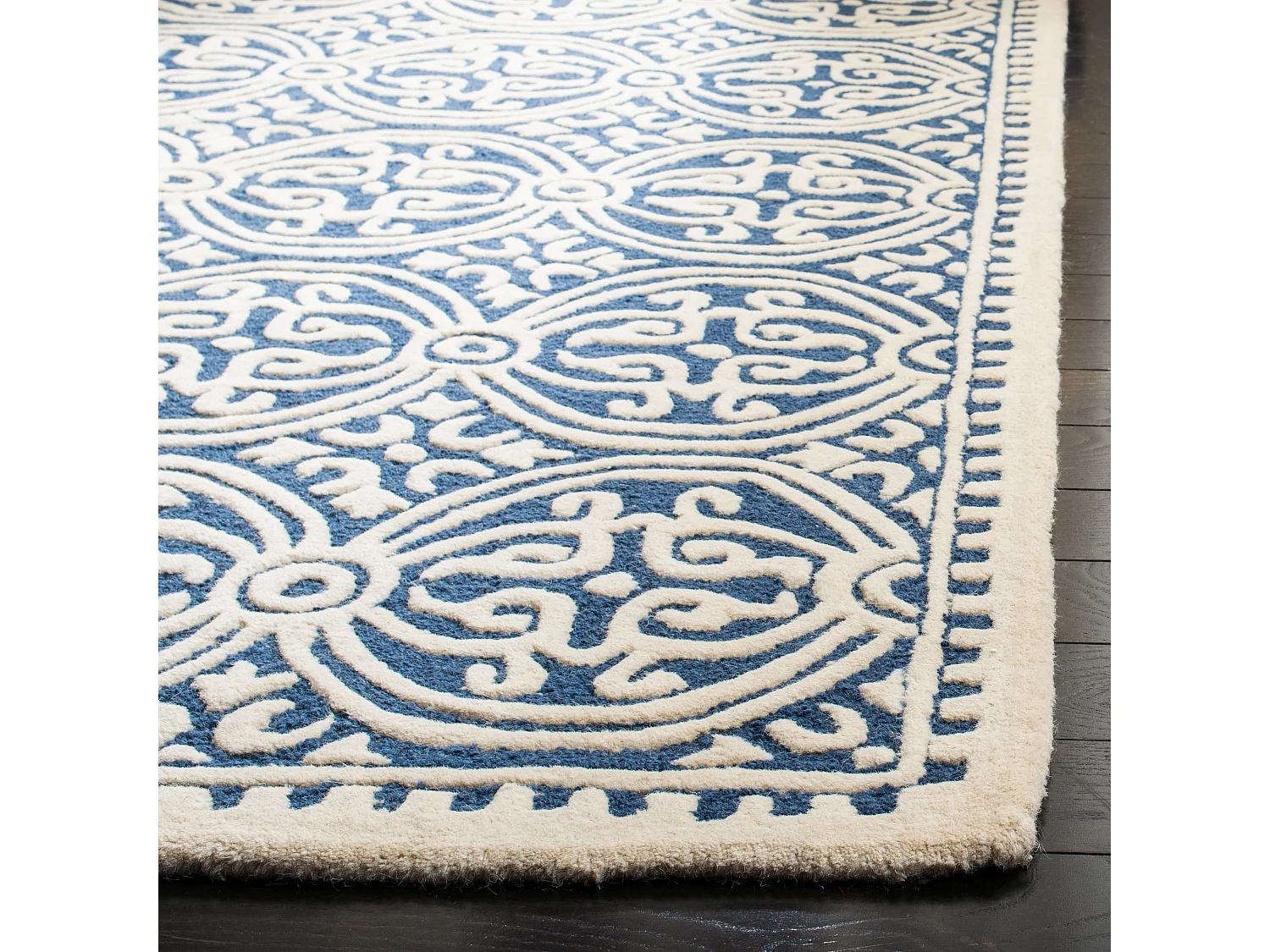 Tapis Bleu Marine Bleu/Neutre 61 X 91 cm - Roby