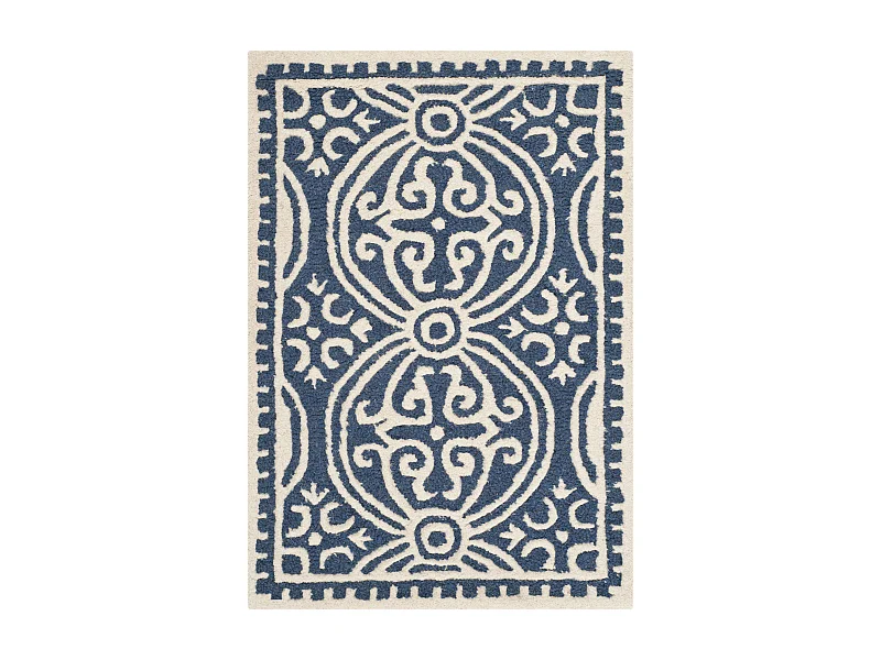 Tapis Bleu Marine Bleu/Neutre 61 X 91 cm - Roby