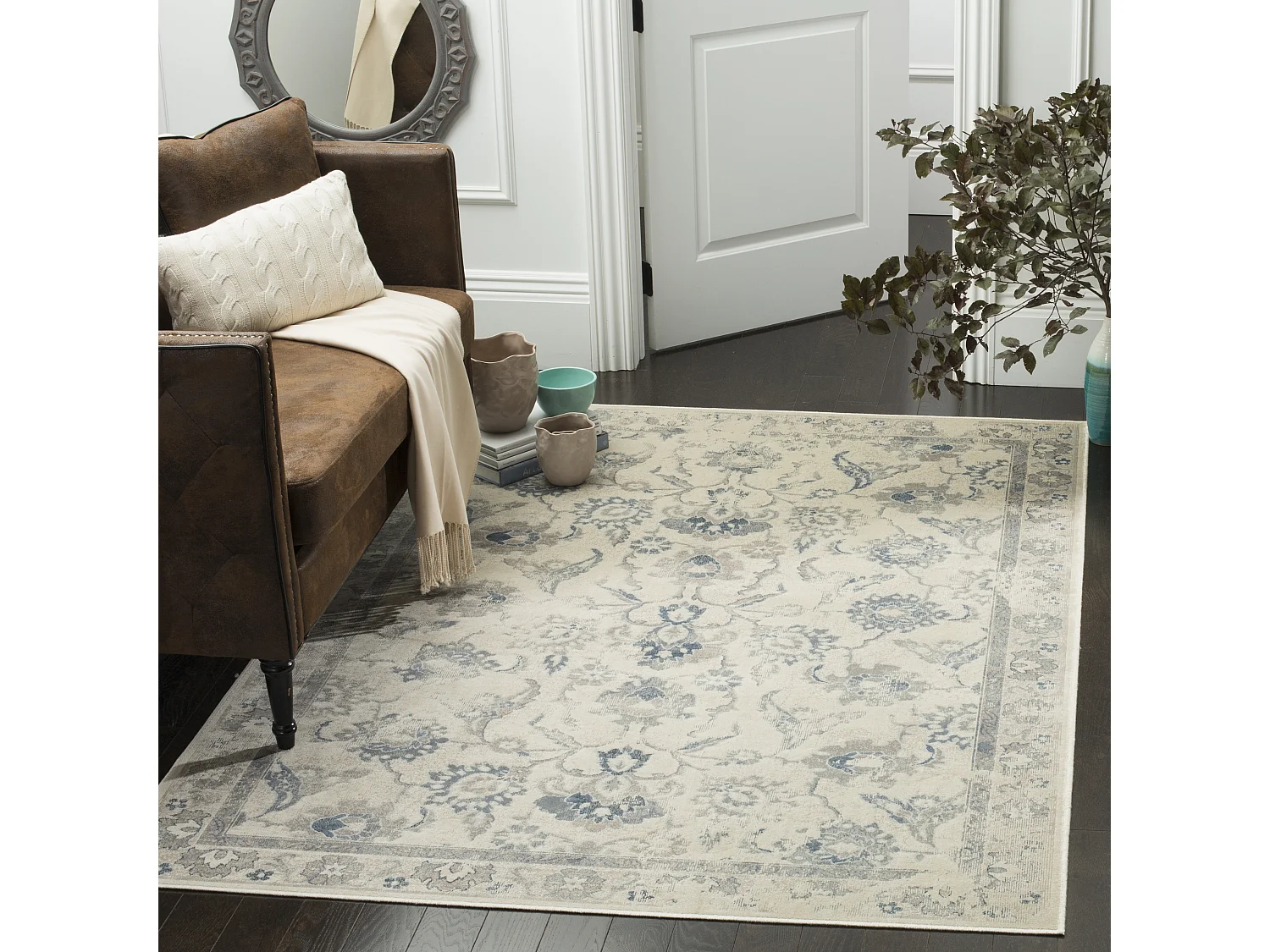 Tapis Neutre/Bleu 160 X 229 cm - Rowena