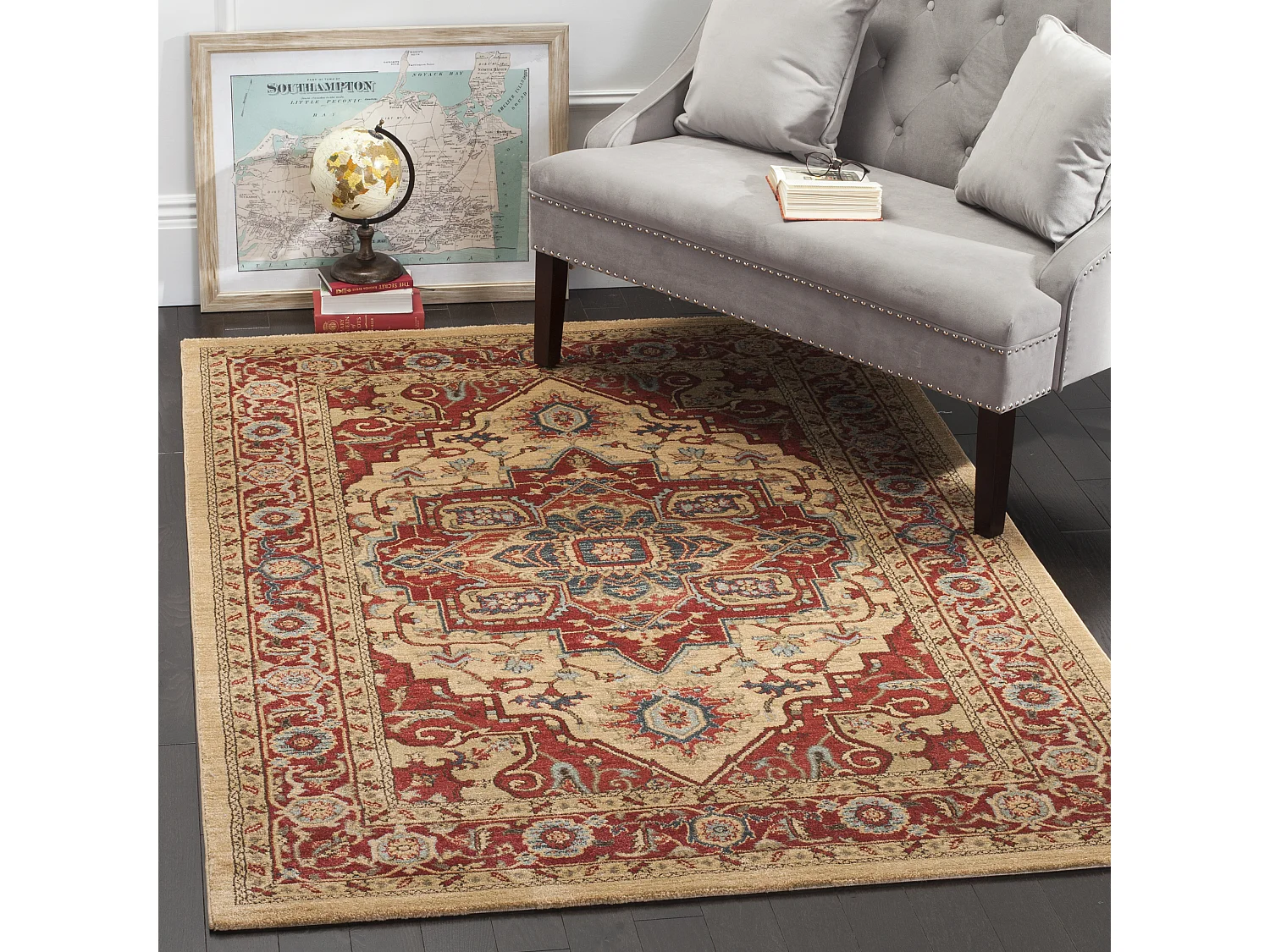 Tapis Rouge/Neutre 122 X 170 cm - Julianna