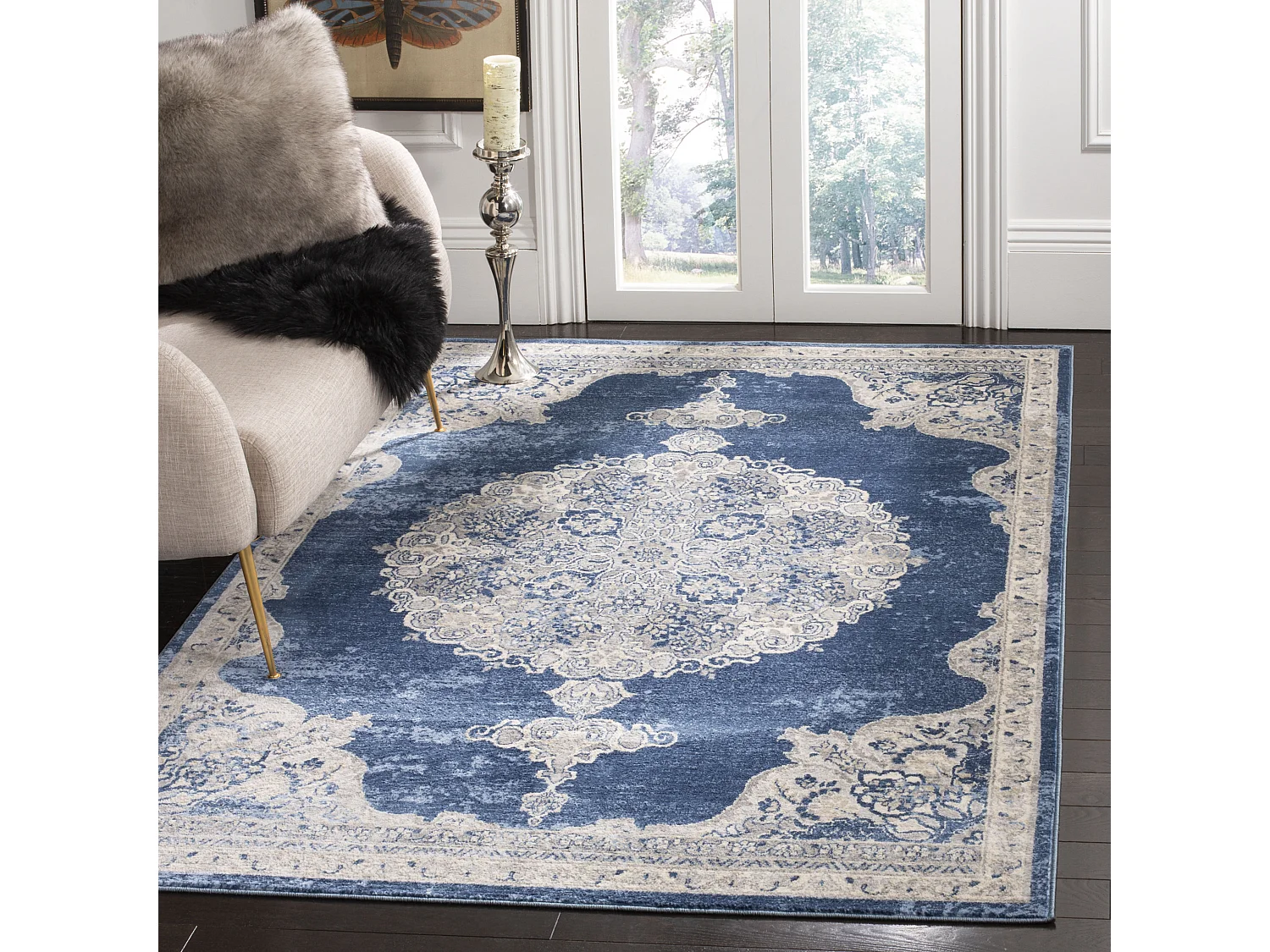 Tapis Gris/Bleu 160 X 229 cm - Janie