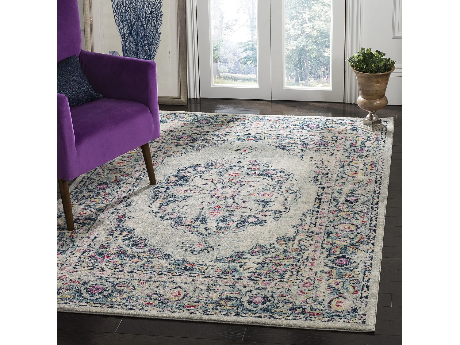 Tapis Gris/Rose 160 X 229 cm - Madeline