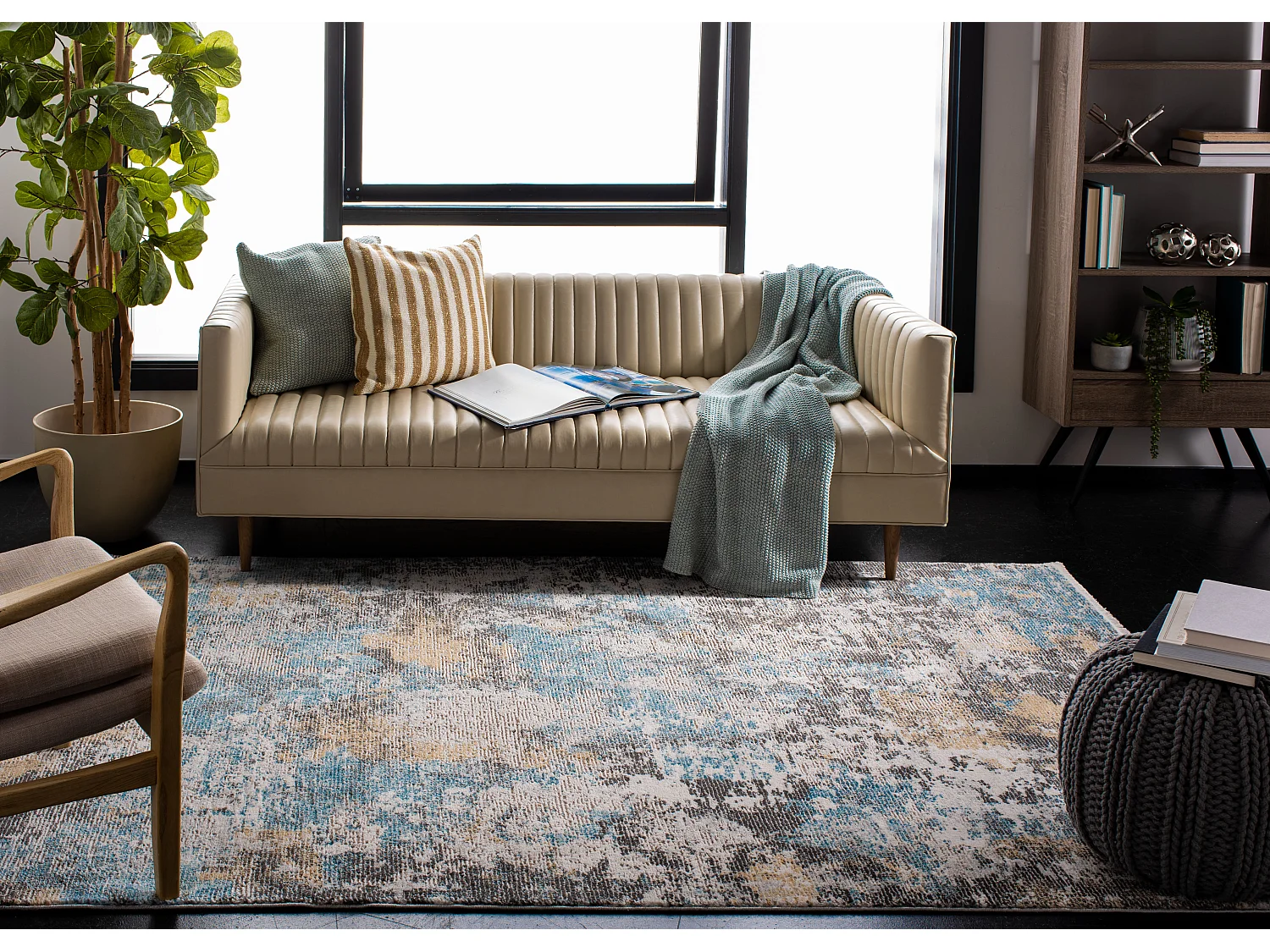 Tapis Gris/Bleu 160 X 229 cm - Brittany