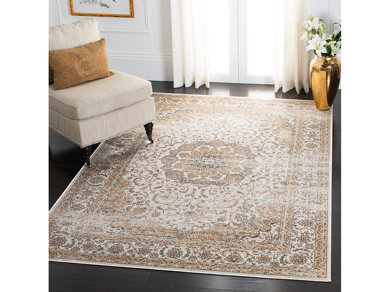 Tapis Neutre/Blanc 122 X 183 cm - Brooke