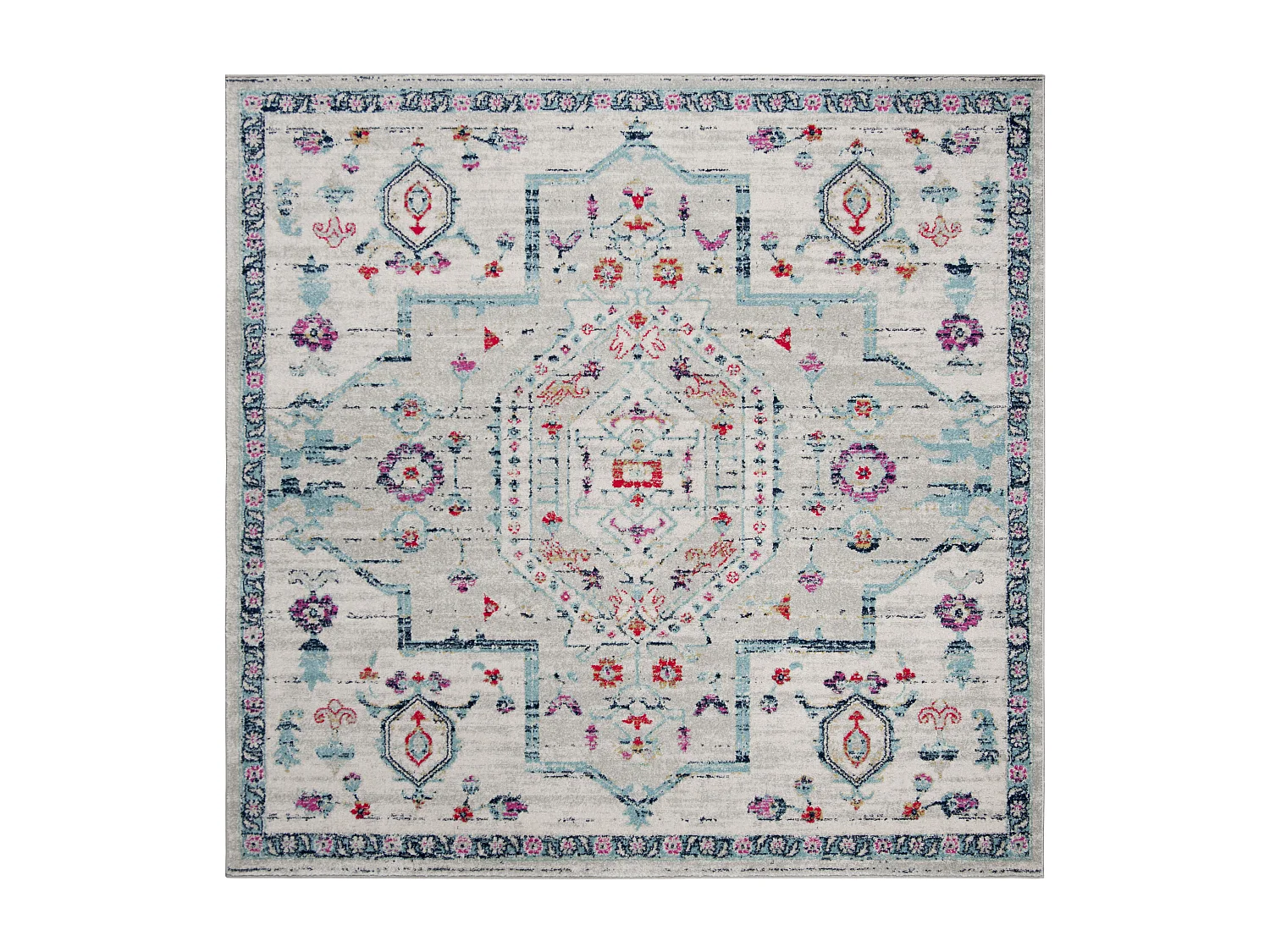 Tapis Light Grey & Fuchsia 201 X 201 cm - Mila