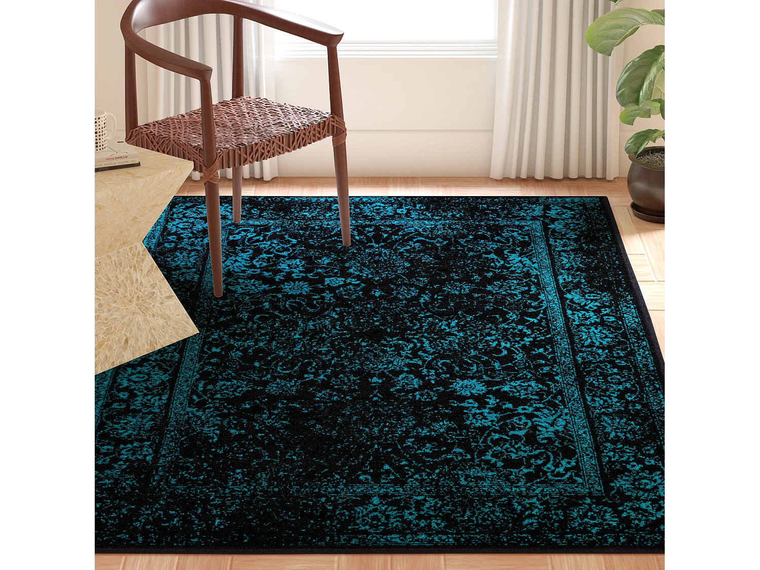 Tapis Noir/Bleu 122 X 183 cm - Arianwen