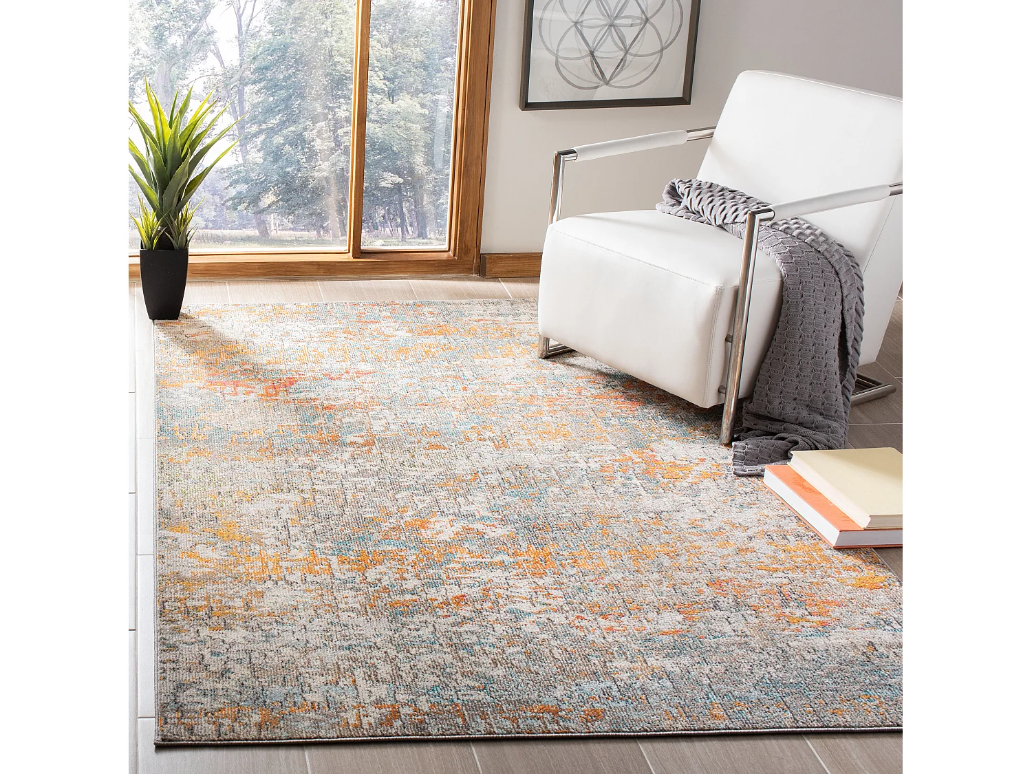 Tapis Gris/Orange 160 X 229 cm - Manjor