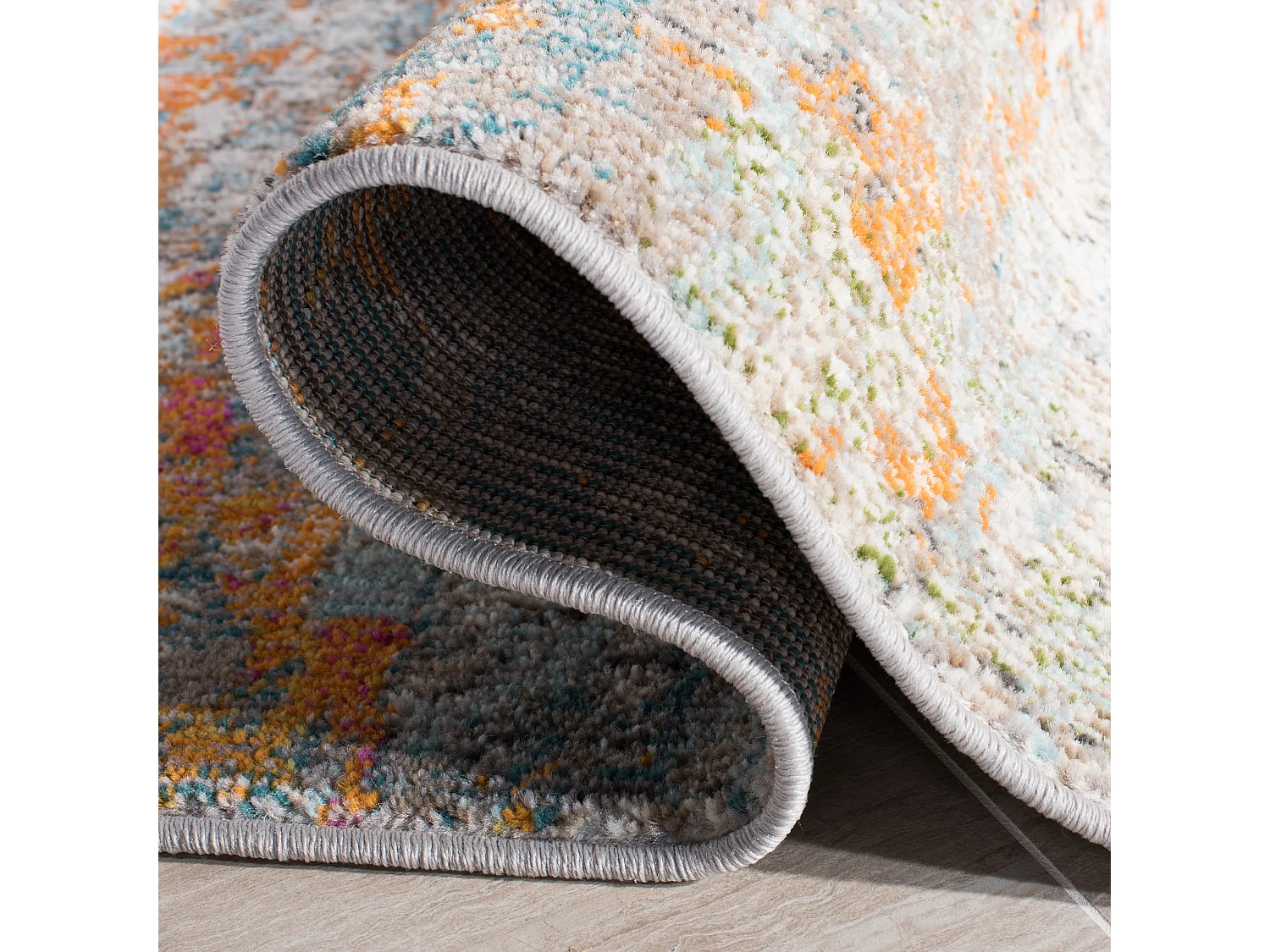 Tapis Gris/Orange 160 X 229 cm - Manjor