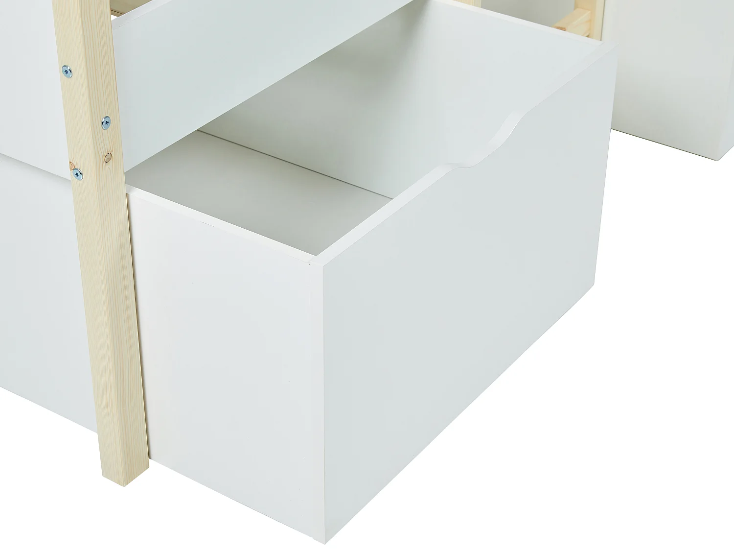 Halfhoogslaper SISSY - 2 laden - 90 x 190 cm - Wit en eiken + matras