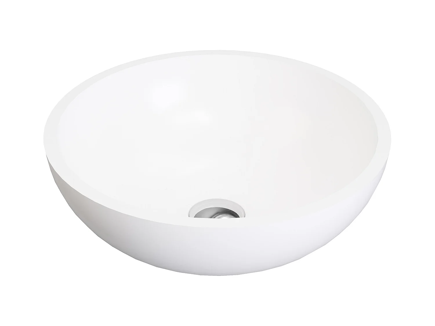 Lavabo redondo de solid surface - 40 cm - Blanco - IMJA