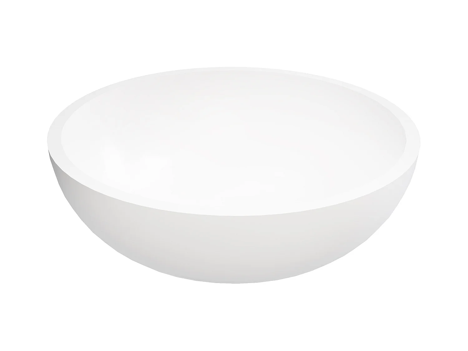 Lavabo redondo de solid surface - 40 cm - Blanco - IMJA