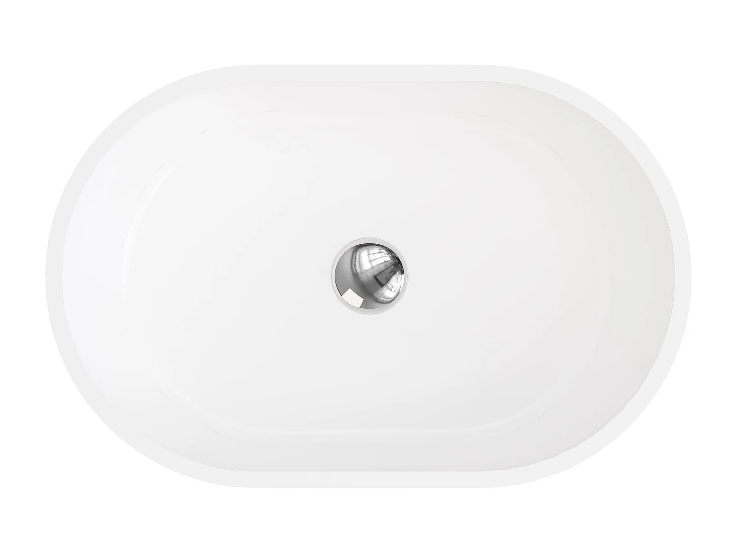 Waschbecken oval - B. 58 cm - Weiß - SENGLI