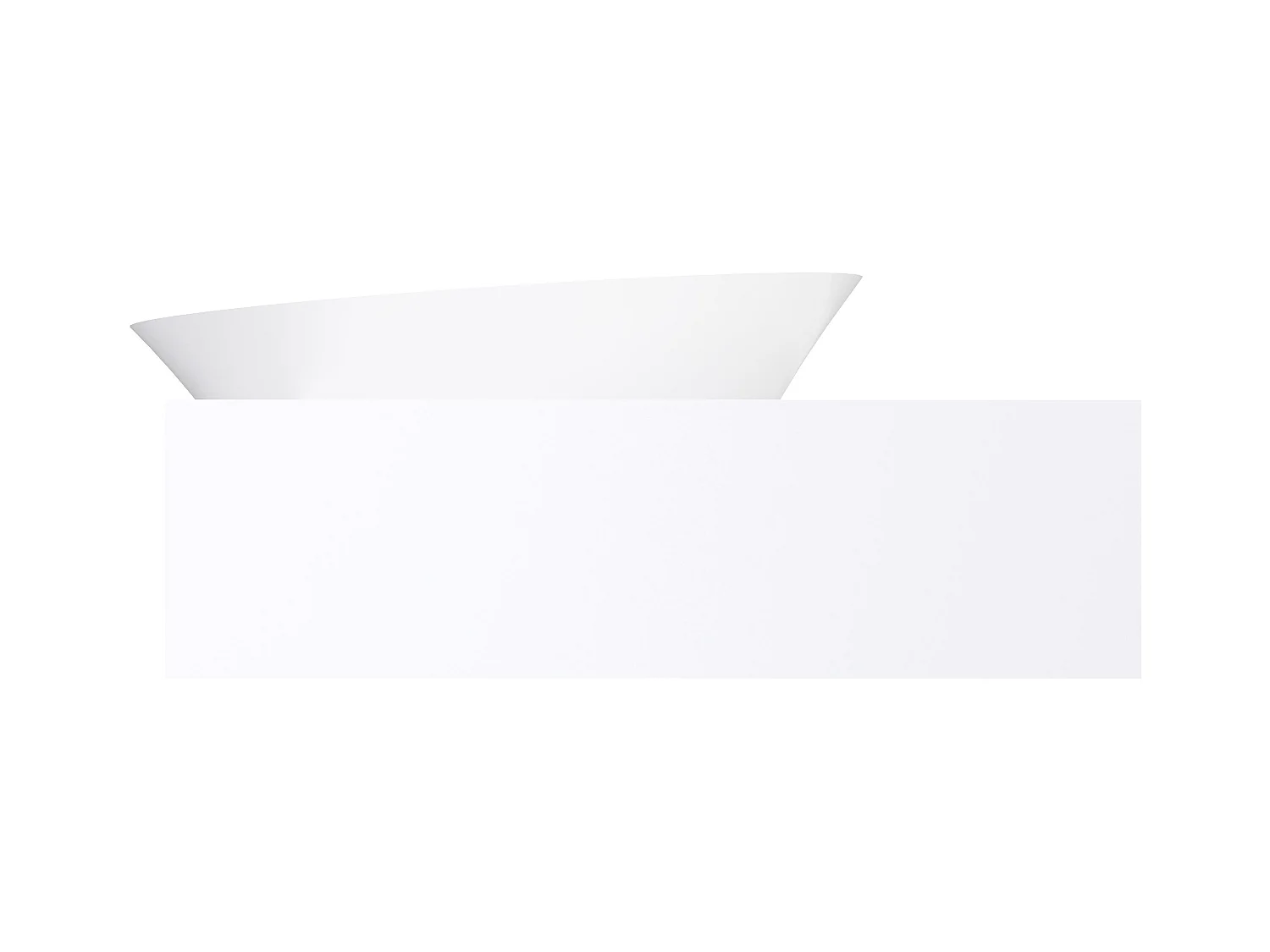 Lavatório suspenso em solid surface com toalheiro cor branco de C100 x L54 x A20 cm - YUMIKO