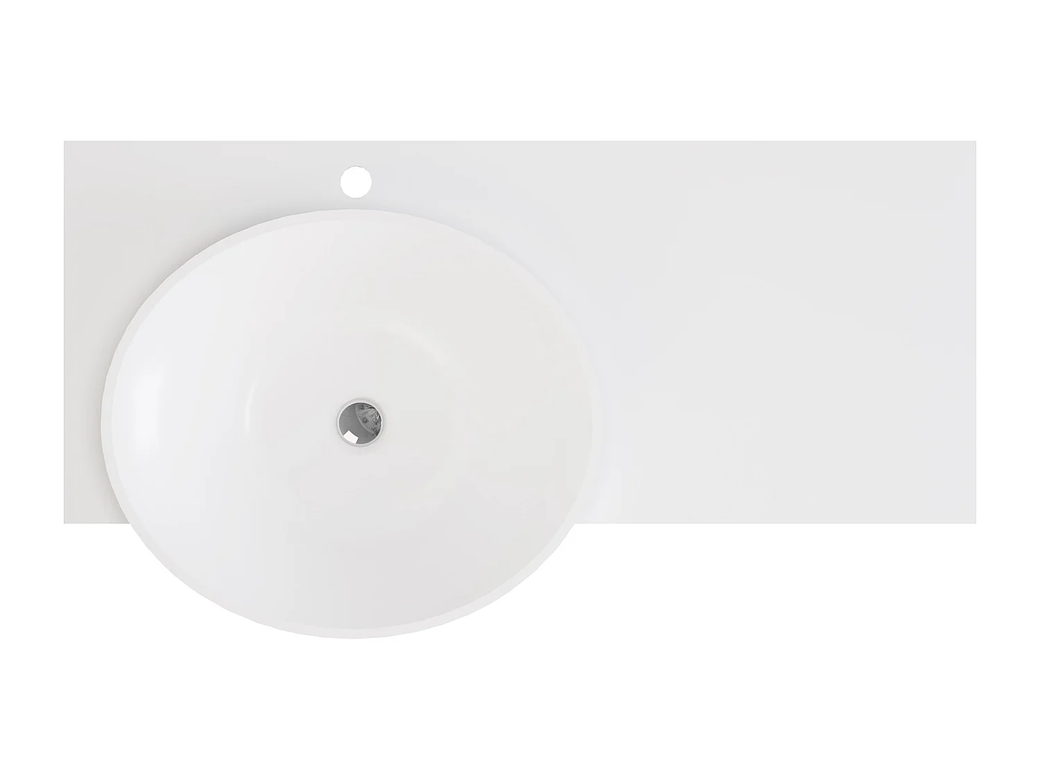 Lavatório suspenso em solid surface com toalheiro cor branco de C100 x L54 x A20 cm - YUMIKO