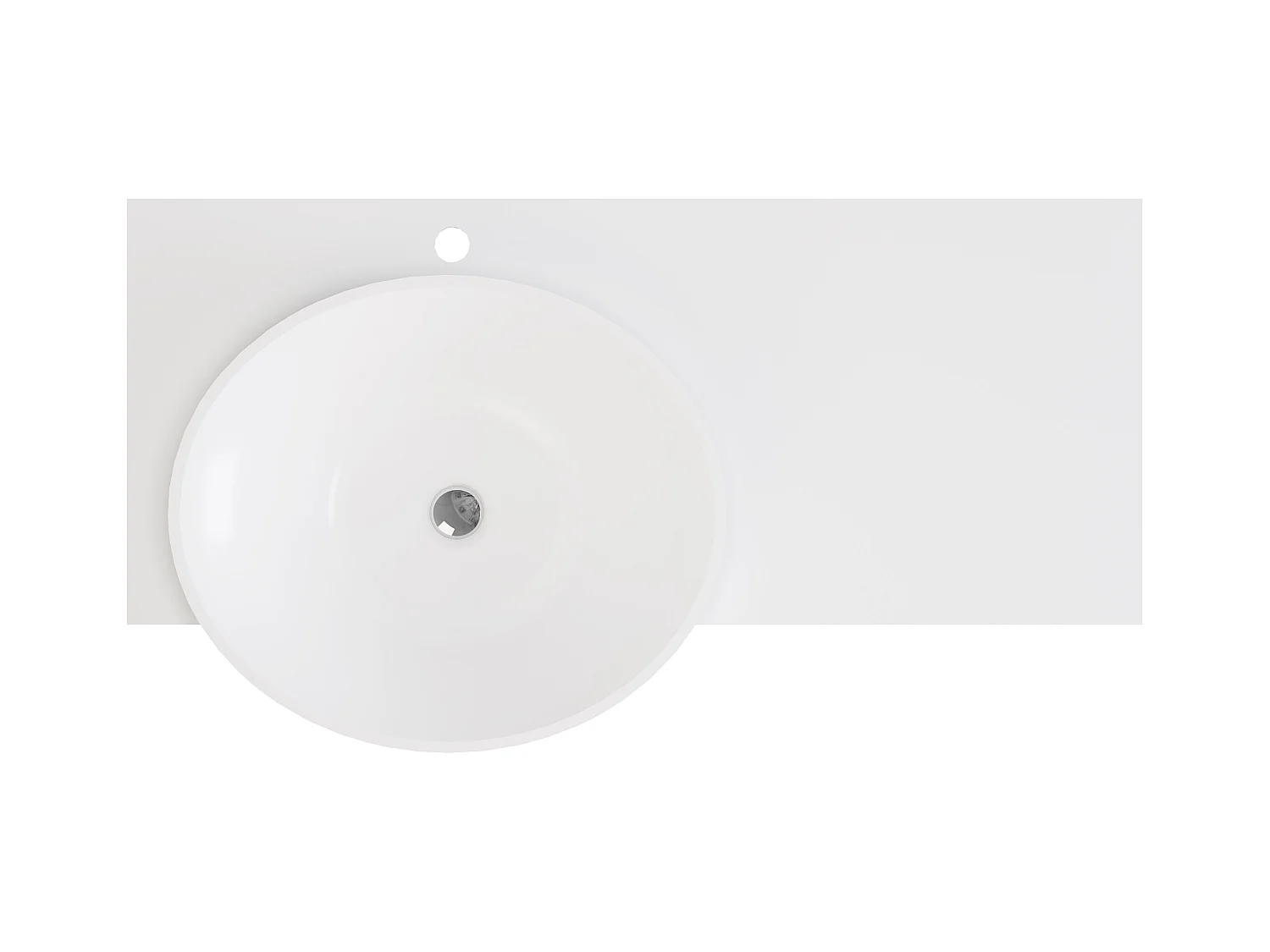 Lavabo suspendido con encimera de solid surface con toallero - Blanco - Ancho 100 x Prof. 54 x Alt. 20 cm - YUMIKO