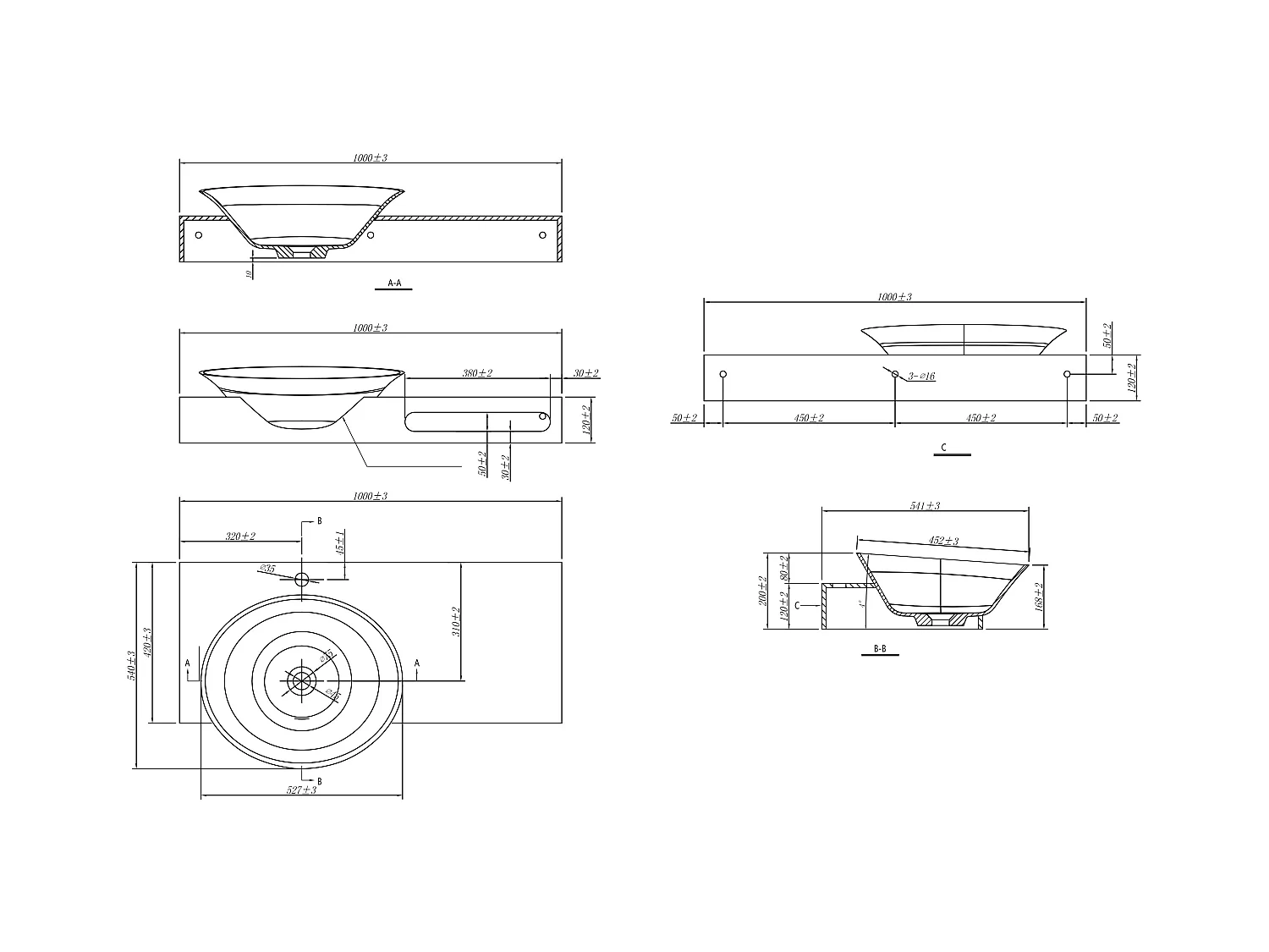 Lavabo suspendido con encimera de solid surface con toallero - Blanco - Ancho 100 x Prof. 54 x Alt. 20 cm - YUMIKO