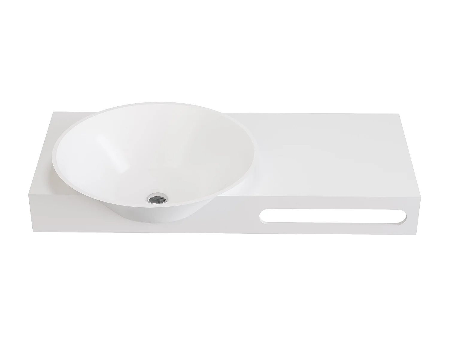 Waschtischplatte mit Handtuchhalter - 100 x 54 x 20 cm - Weiß - YUMIKO