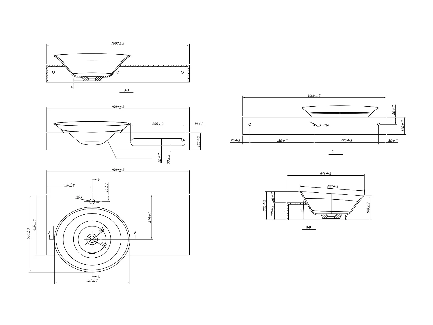 Waschtischplatte mit Handtuchhalter - 100 x 54 x 20 cm - Weiß - YUMIKO