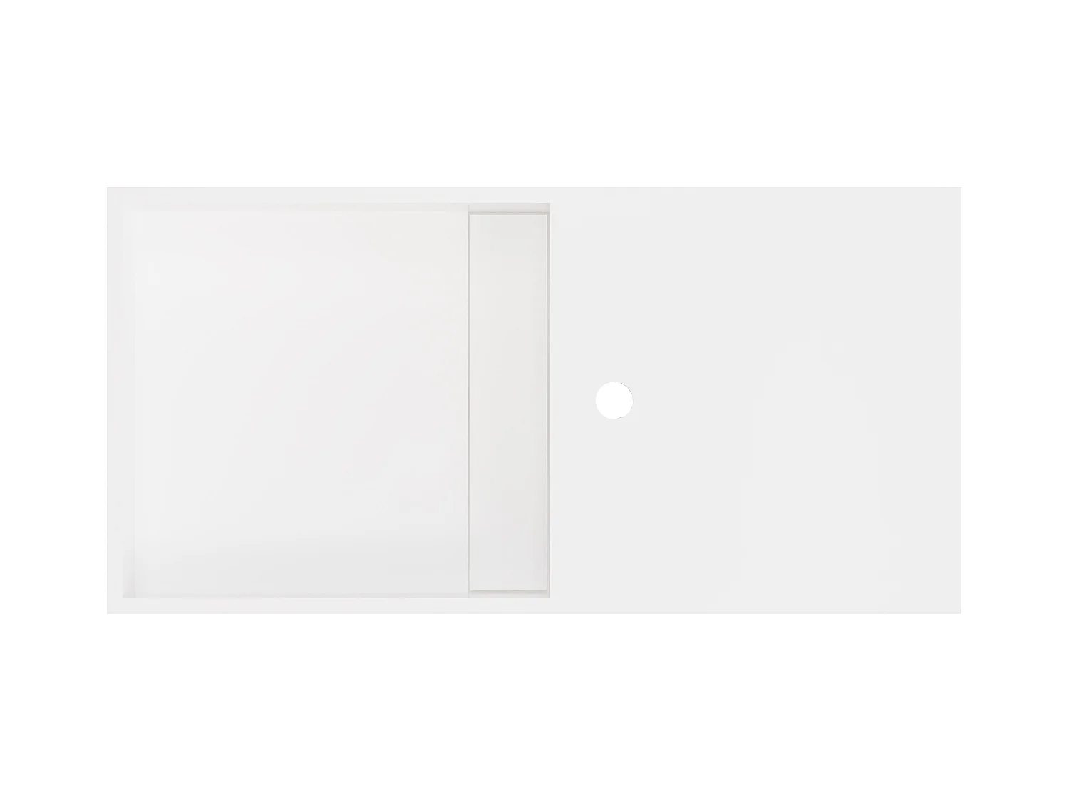 Lavatório suspenso em solid surface com nicho cor branco de C80 x L40 x A20 cm - GOYOKO