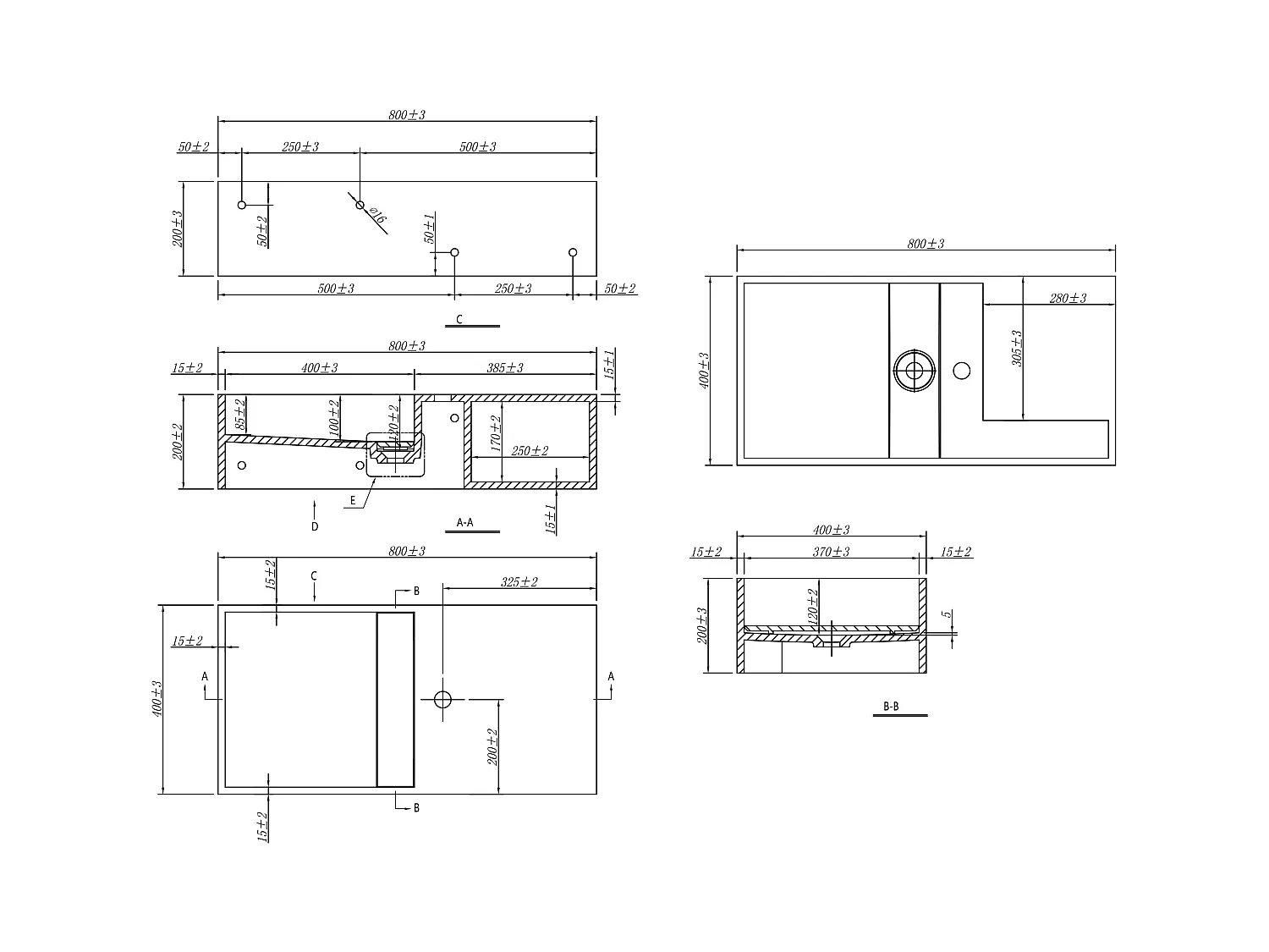 Lavabo suspendido con encimera de solid surface con estante - Blanco - Ancho 80 x Prof. 40 x Alt. 20 cm - GOYOKO