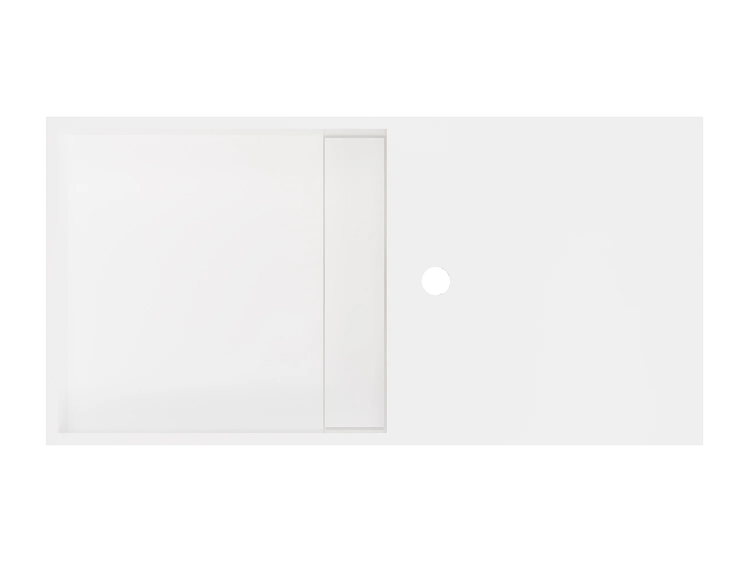 Plan vasque suspendu en solid surface avec niche - Blanc - L80 x l40 x H20 cm - GOYOKO