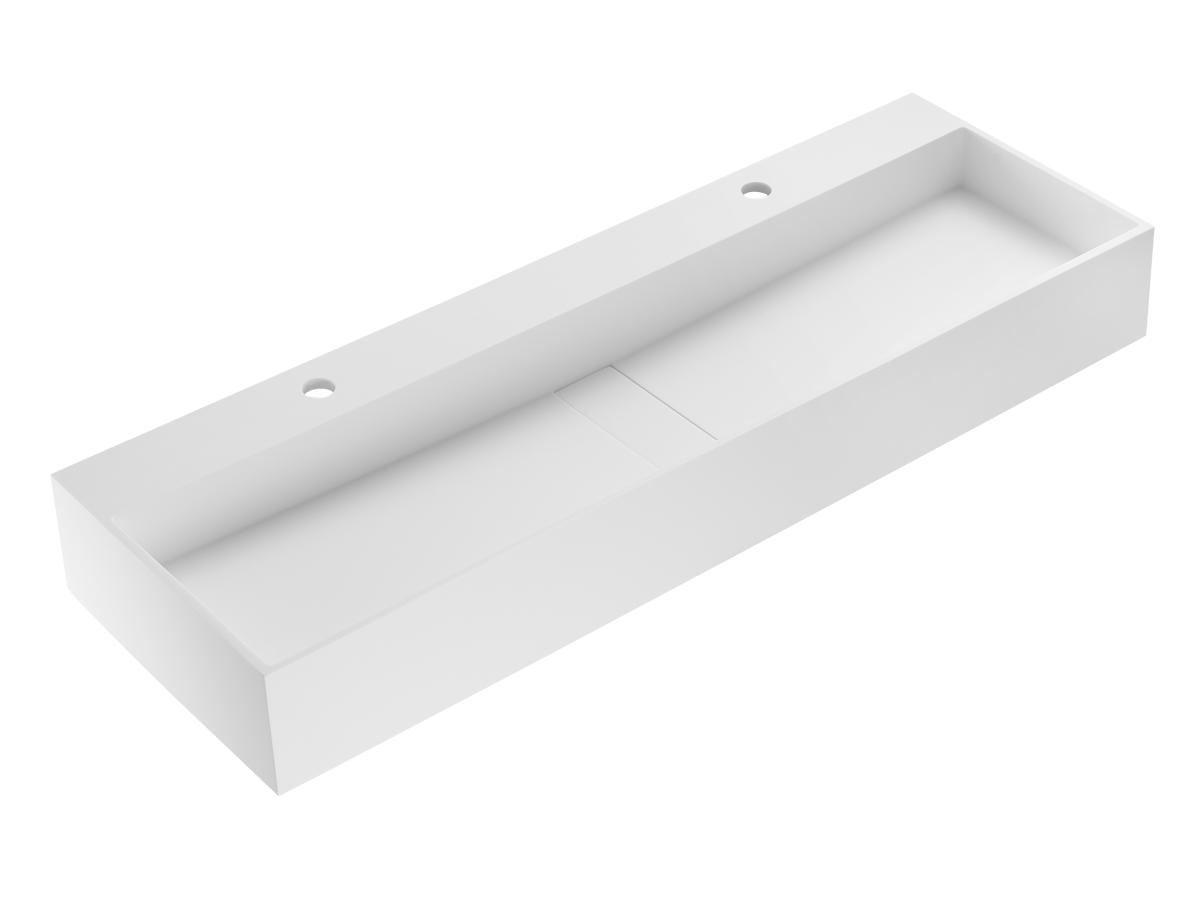 Hängendes Waschbecken - Weiß - 120 x 40 x 15 cm - YAMDROK günstig online kaufen