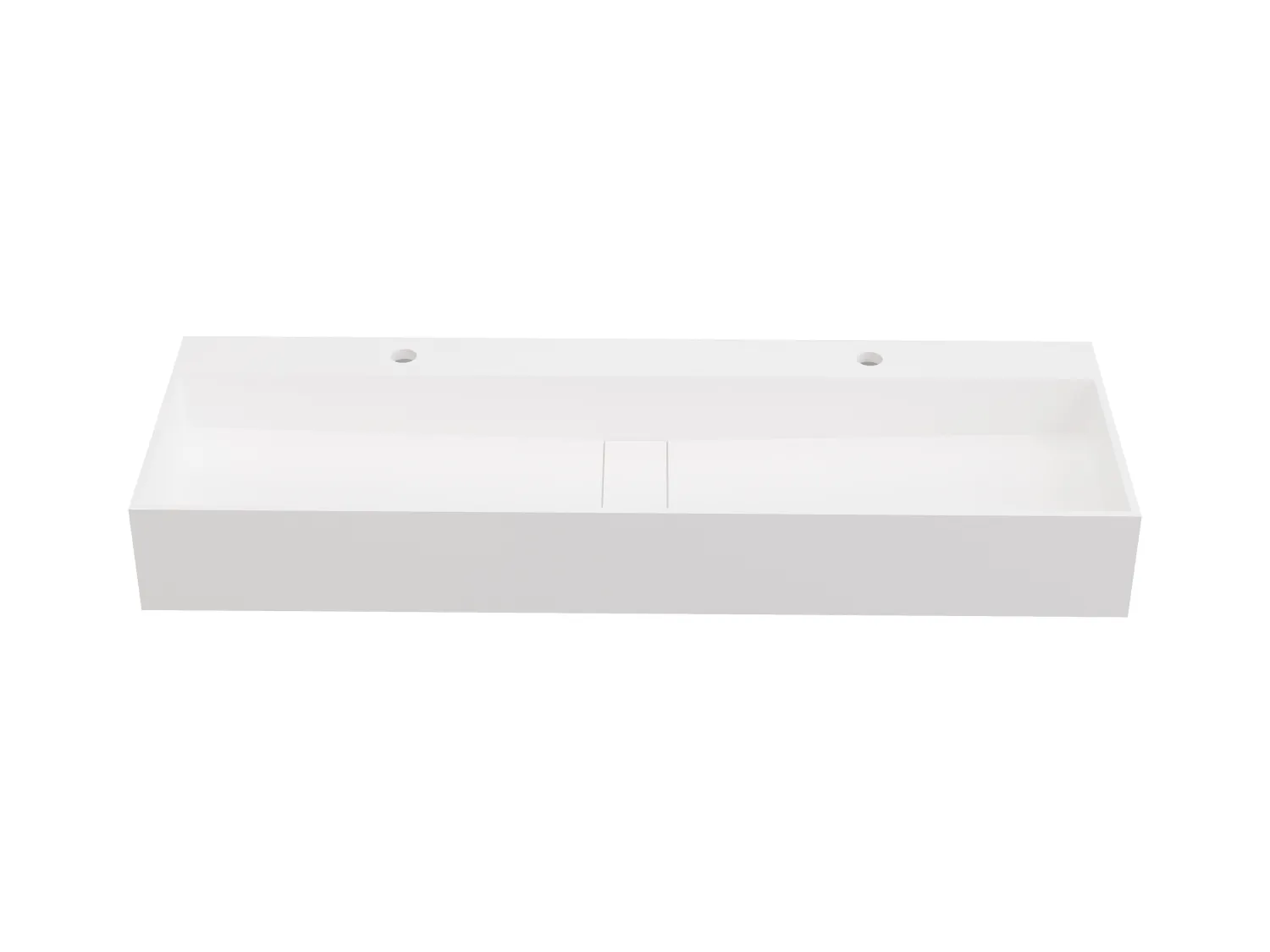 Lavabo suspendido con encimera de solid surface - Blanco - Ancho 120 x Prof. 40 x Alt. 15 cm - YAMDROK