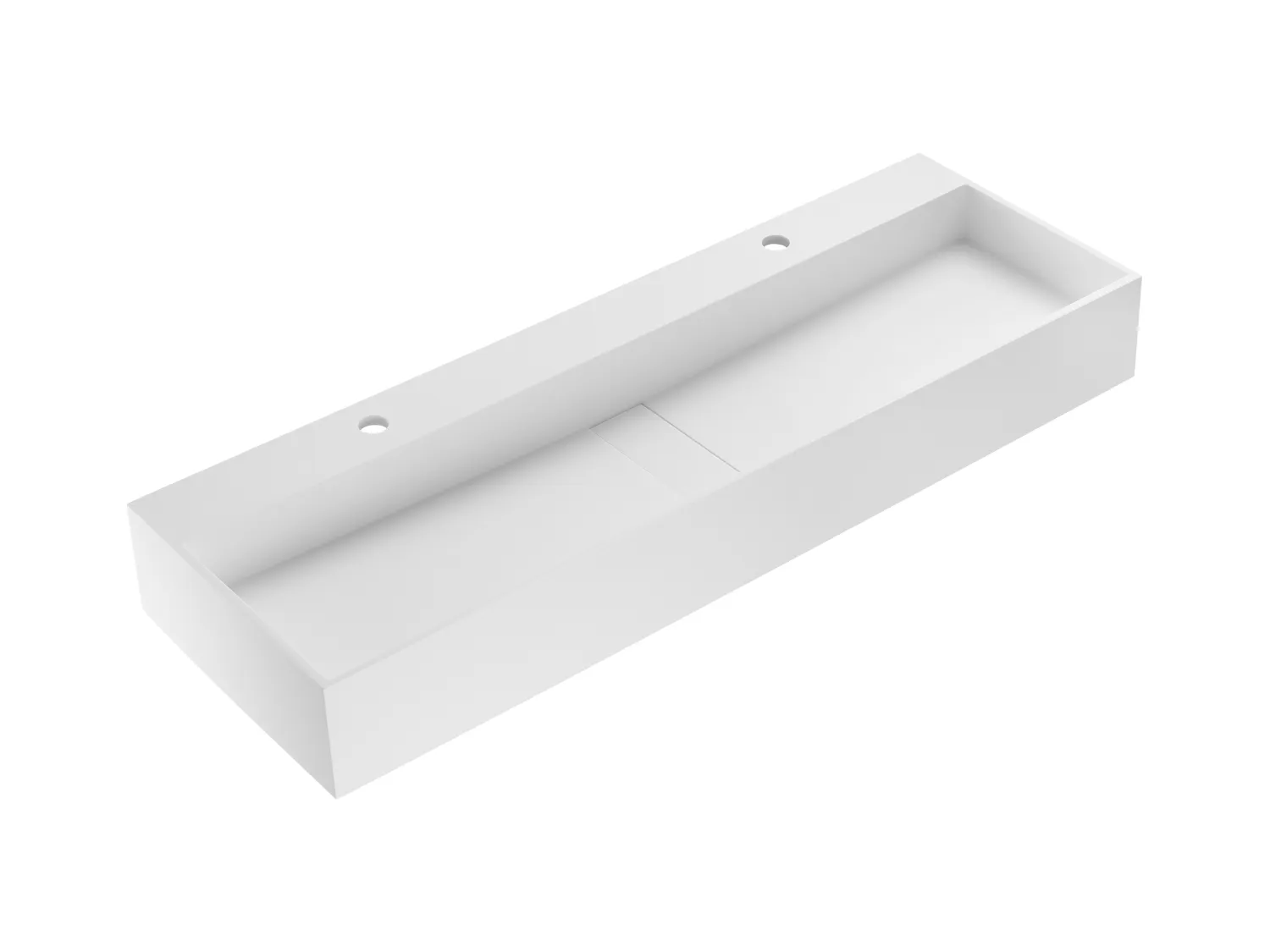 Lavabo suspendido con encimera de solid surface - Blanco - Ancho 120 x Prof. 40 x Alt. 15 cm - YAMDROK