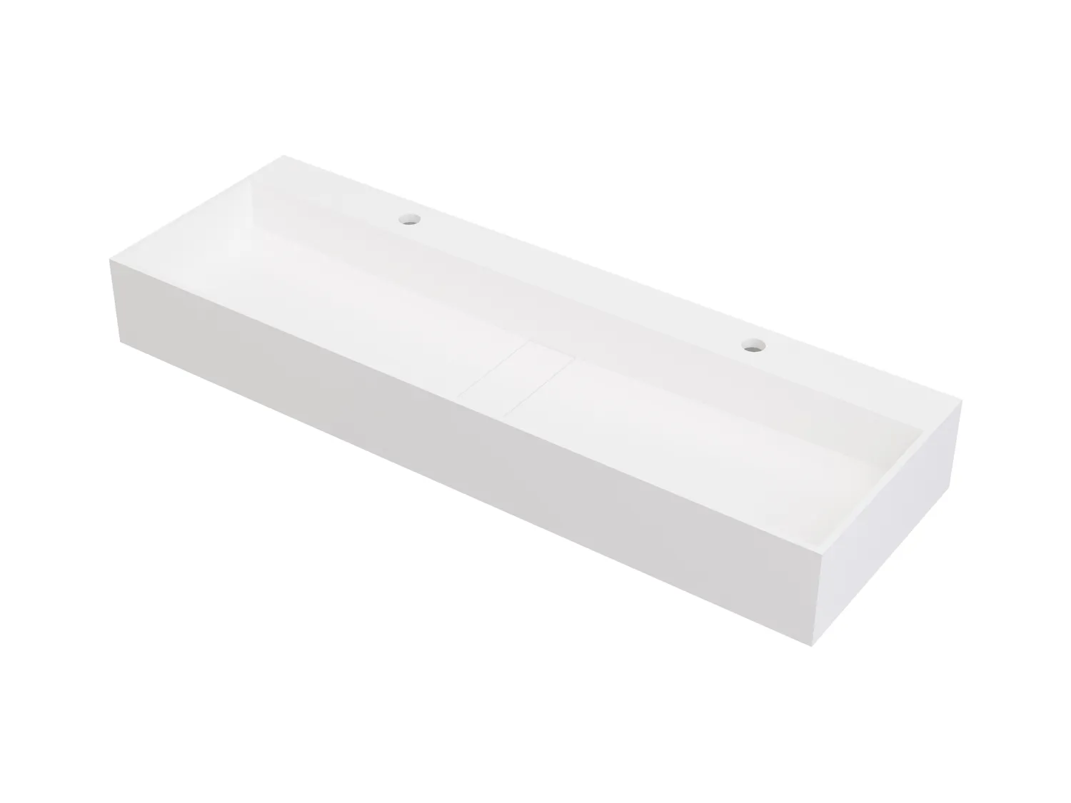 Lavabo suspendido con encimera de solid surface - Blanco - Ancho 120 x Prof. 40 x Alt. 15 cm - YAMDROK
