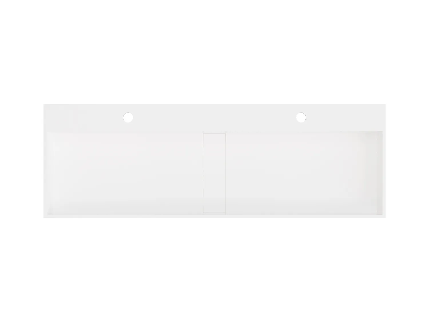Lavabo suspendido con encimera de solid surface - Blanco - Ancho 120 x Prof. 40 x Alt. 15 cm - YAMDROK