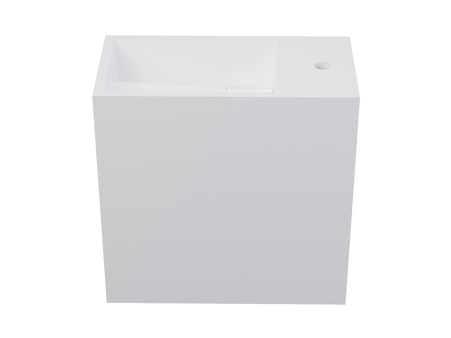 Mobile lavabo sospeso con nicchia 40 cm in Solid Surface Bianco - PUMORI