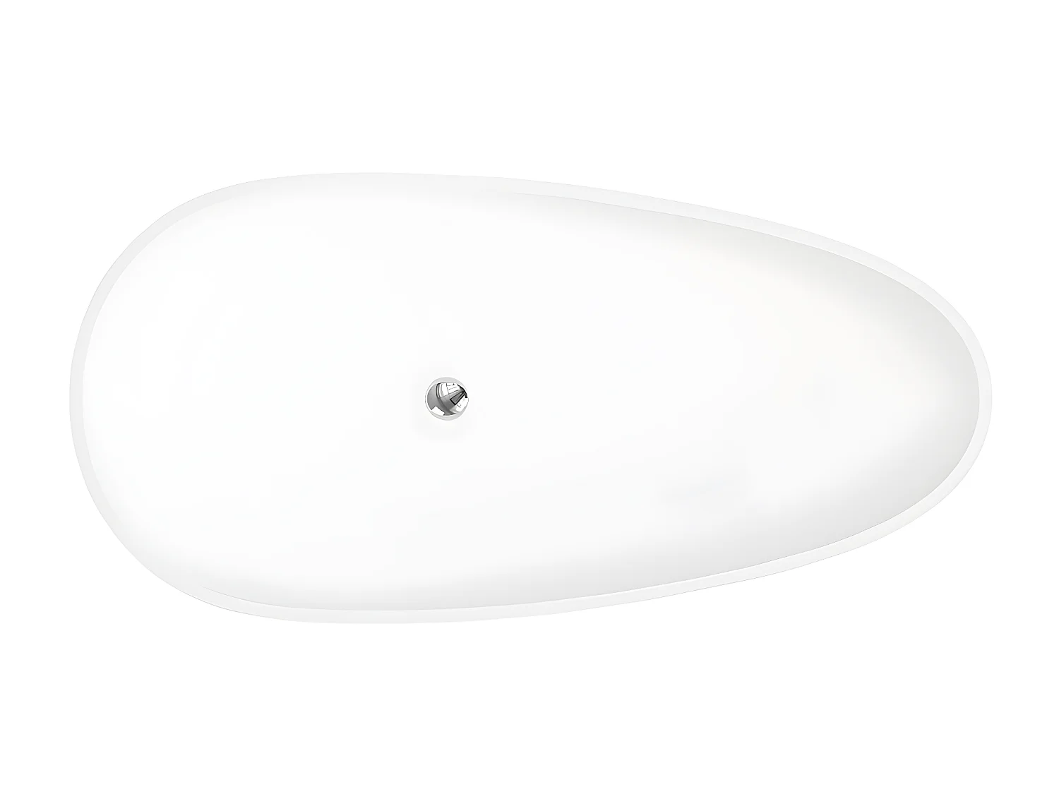 Banheira clássica assimétrica com solid surface de 268 L dimensões 172 x 83 x 53 cm cor branca - FENICE