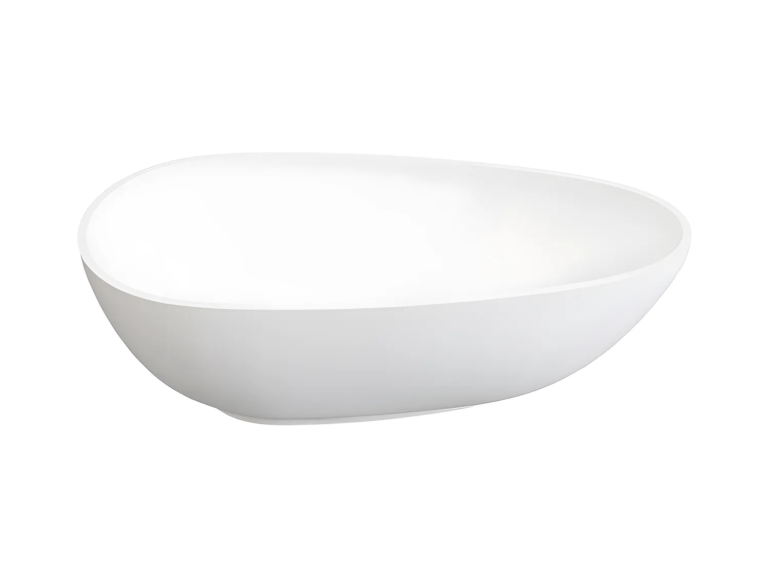 Vrijstaande assymetrische badkuip in solid surface - 268L - 172 x 83 x 53 cm - Wit - FENICE