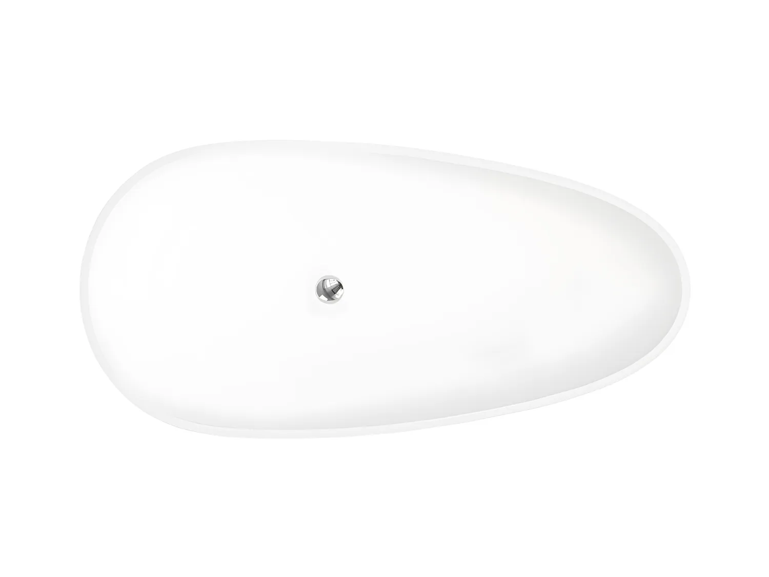 Vrijstaande assymetrische badkuip in solid surface - 268L - 172 x 83 x 53 cm - Wit - FENICE